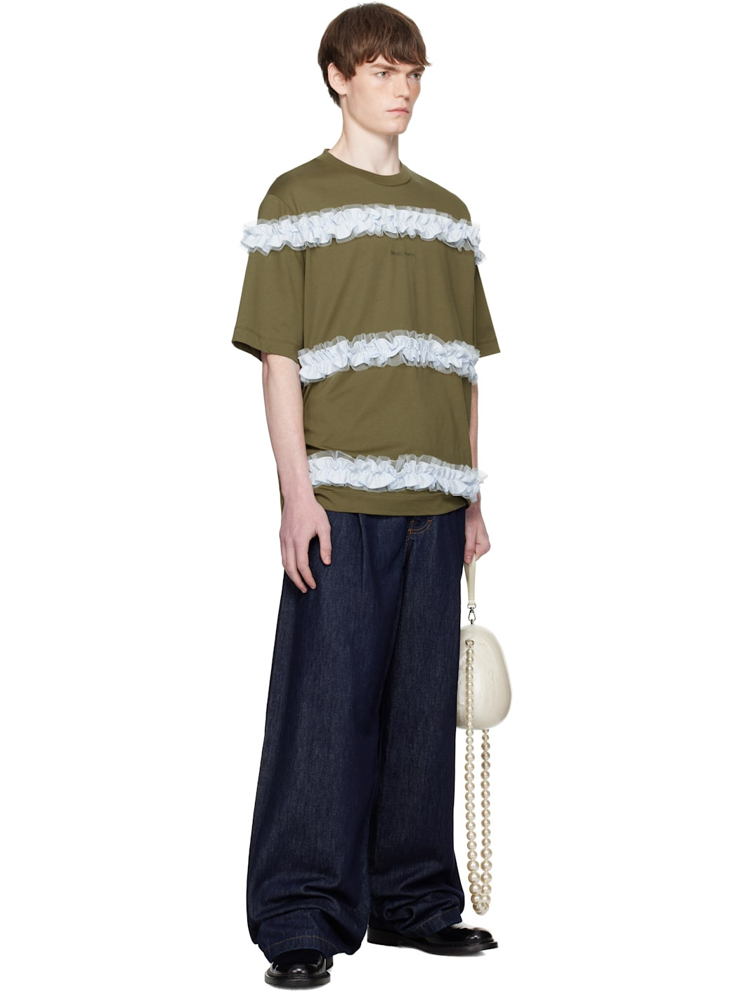 Khaki Ruffle Frill T-shirt - 4