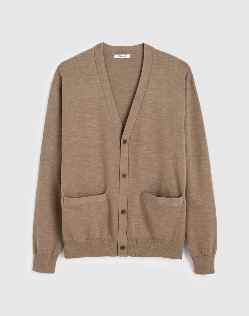 V-Neck Cardigan in Slub-Knit Cotton 1