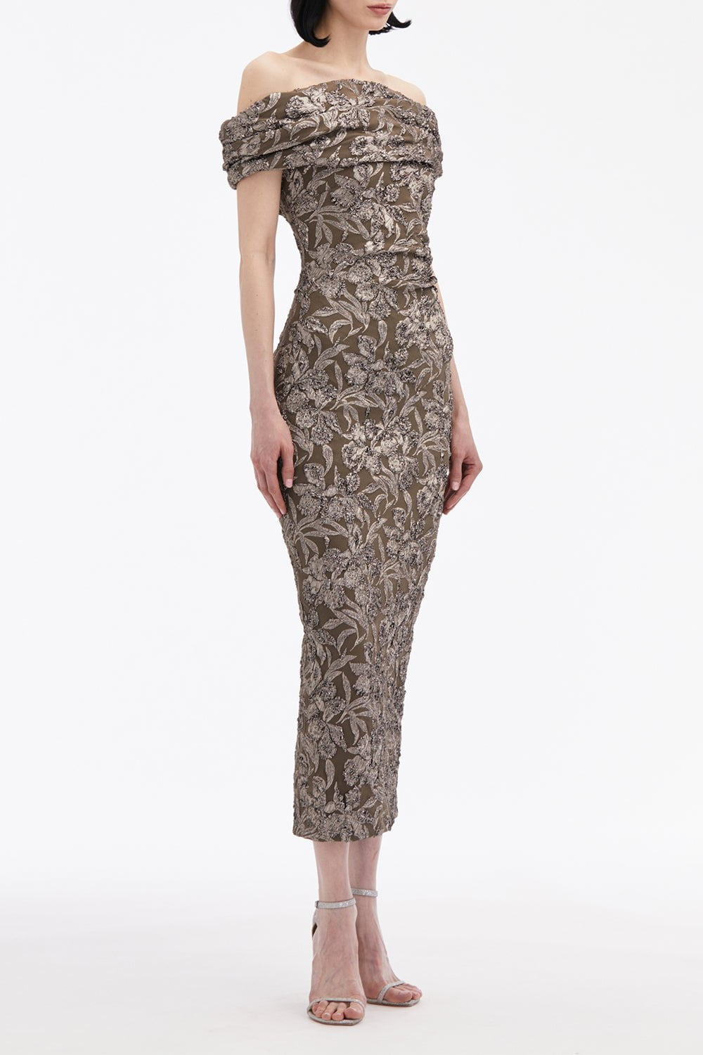 Off The Shoulder Draped Orchid Dress - 3