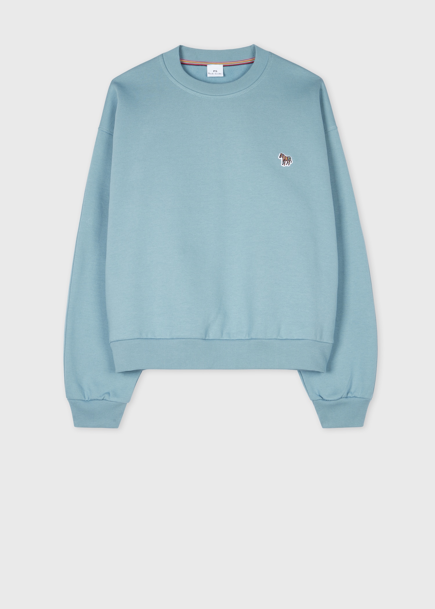 Women's Steel Blue Zebra Logo Cotton Sweatshirt - 1
