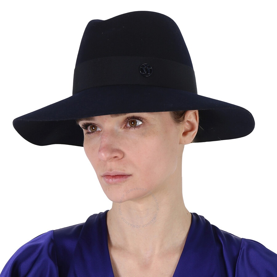 Maison Michel Ladies Navy Kate Wool Felt Fedora Hat - 2