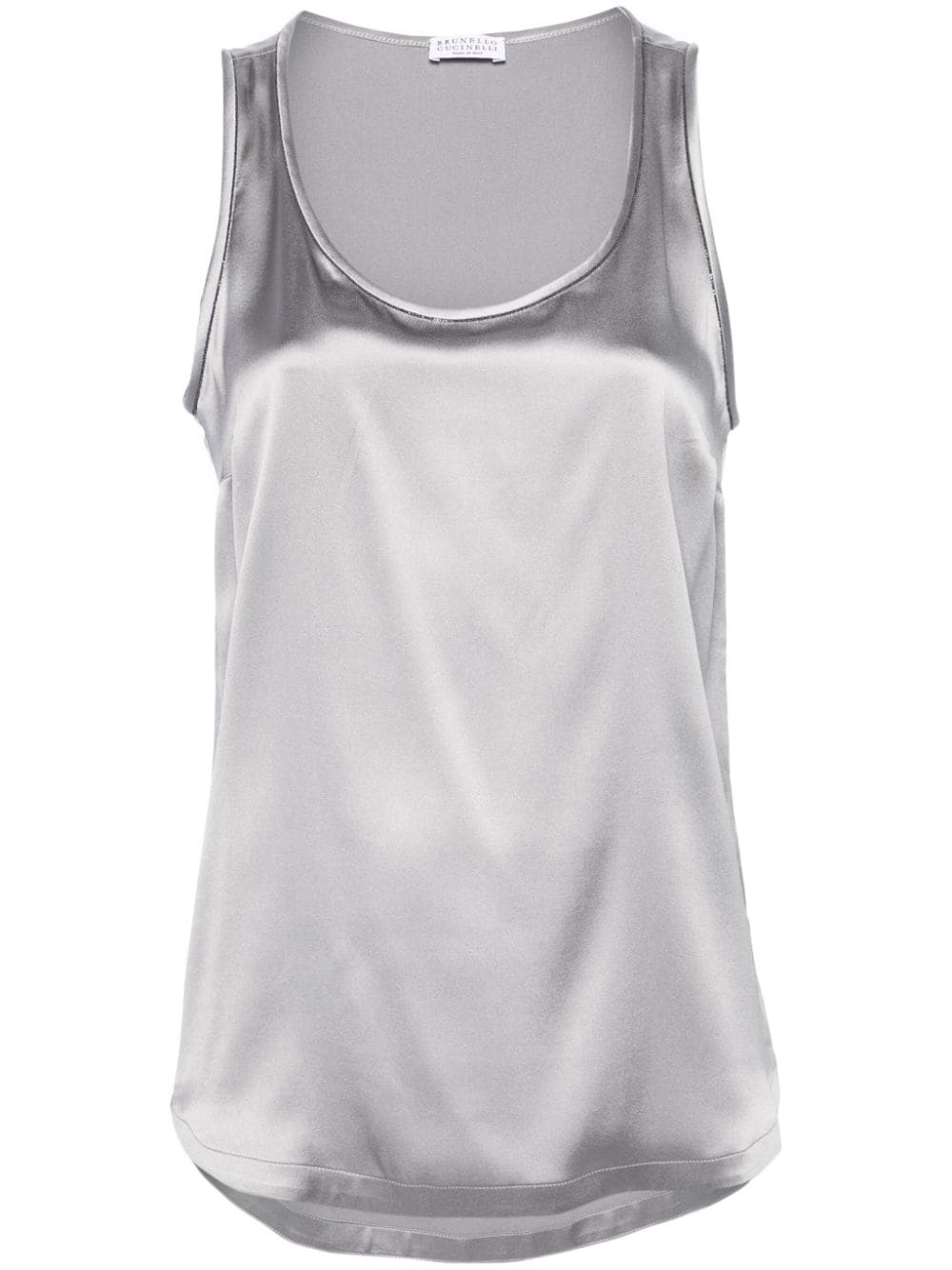 Monili-chain satin tank top - 1