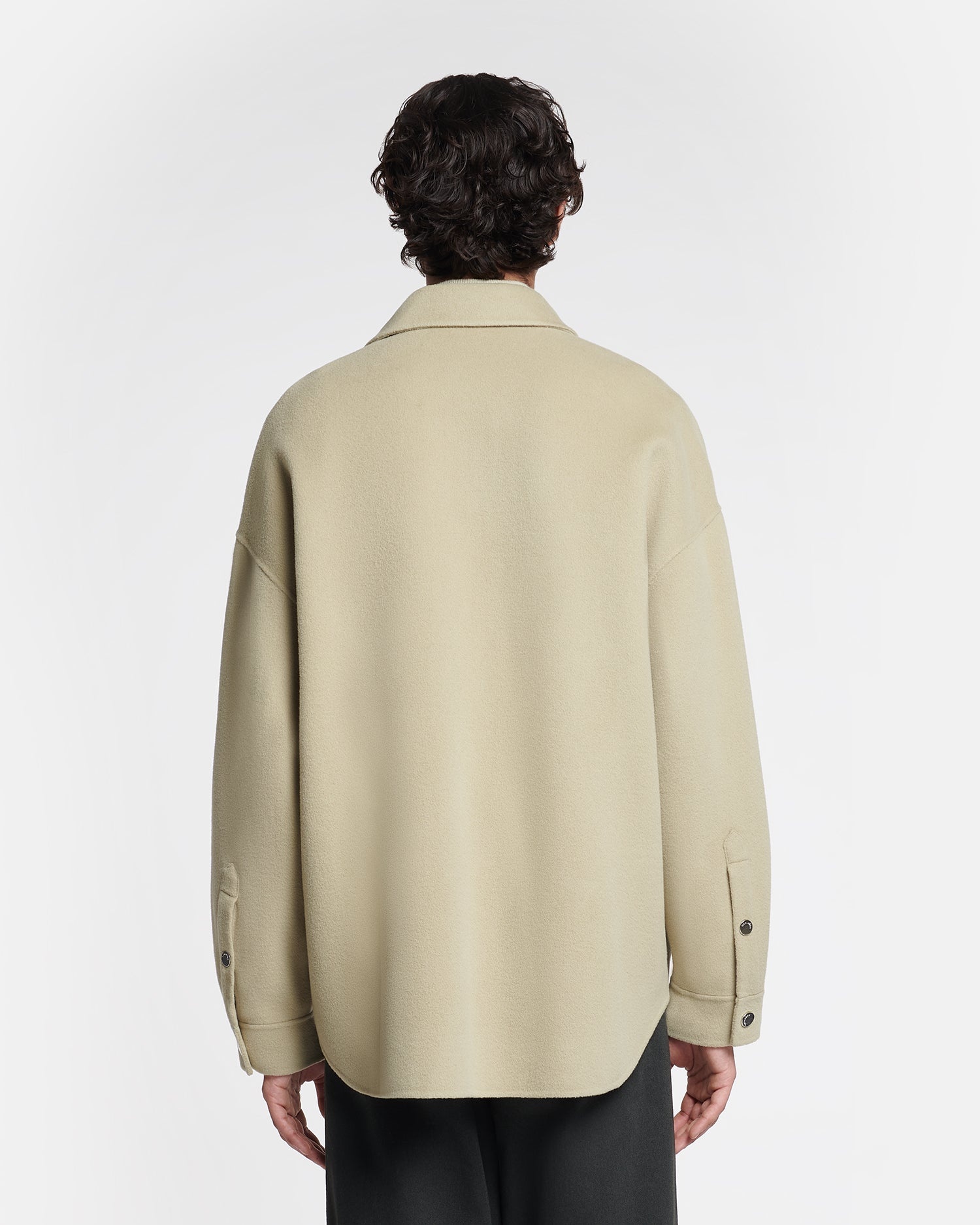 Double Wool And Silk Blend Overshirt - 3