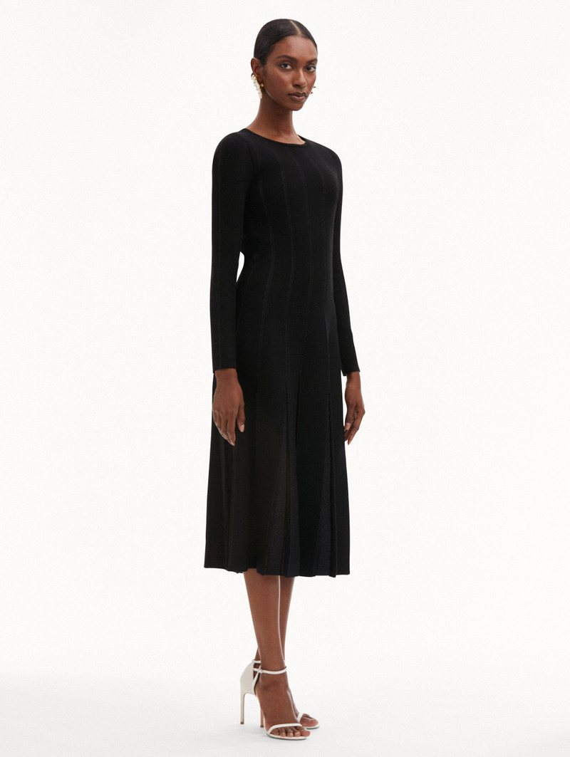PLEATED INSET KNIT DRESS 4