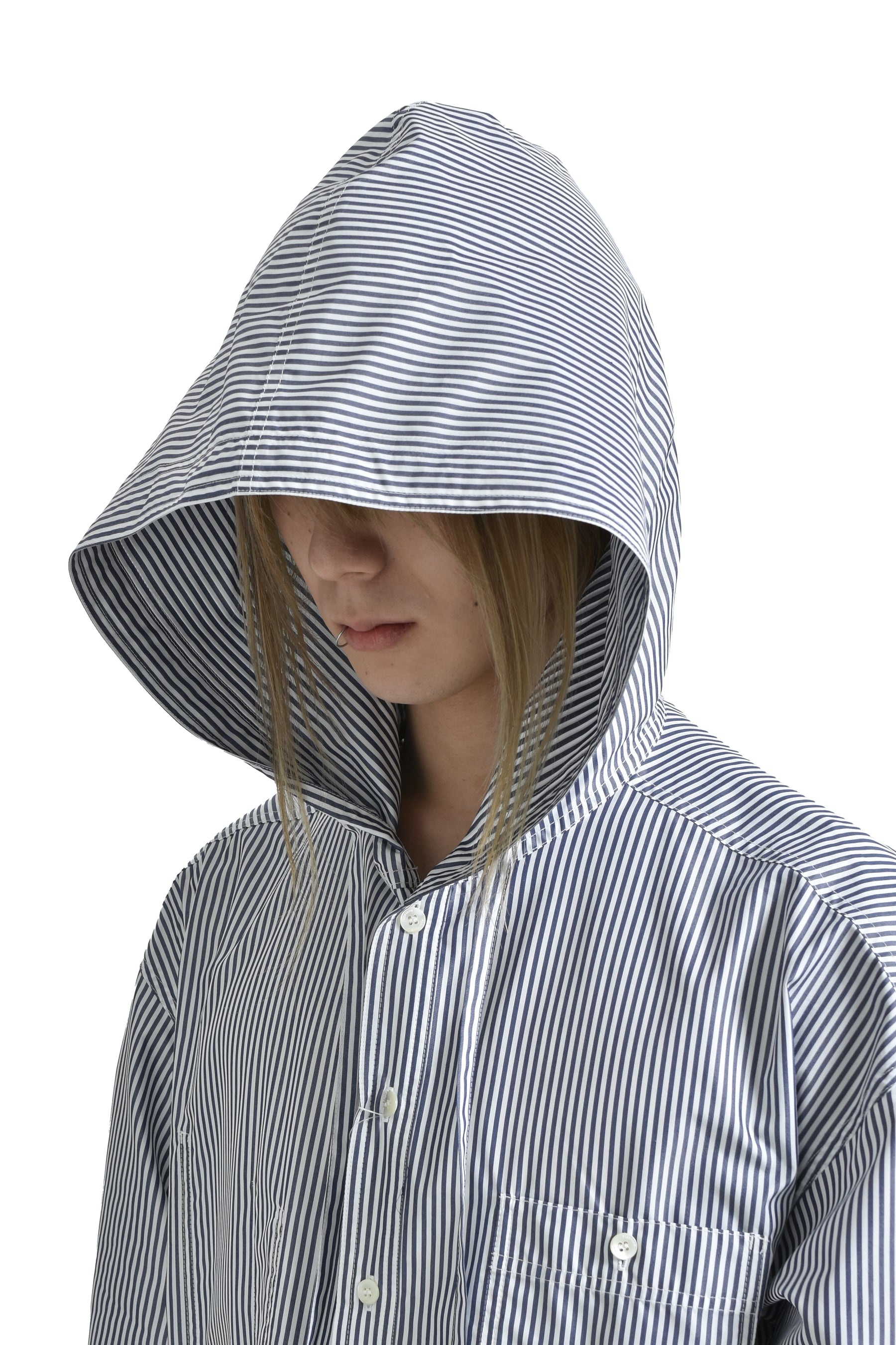HOODED SHIRT / BLU STRIPES - 4