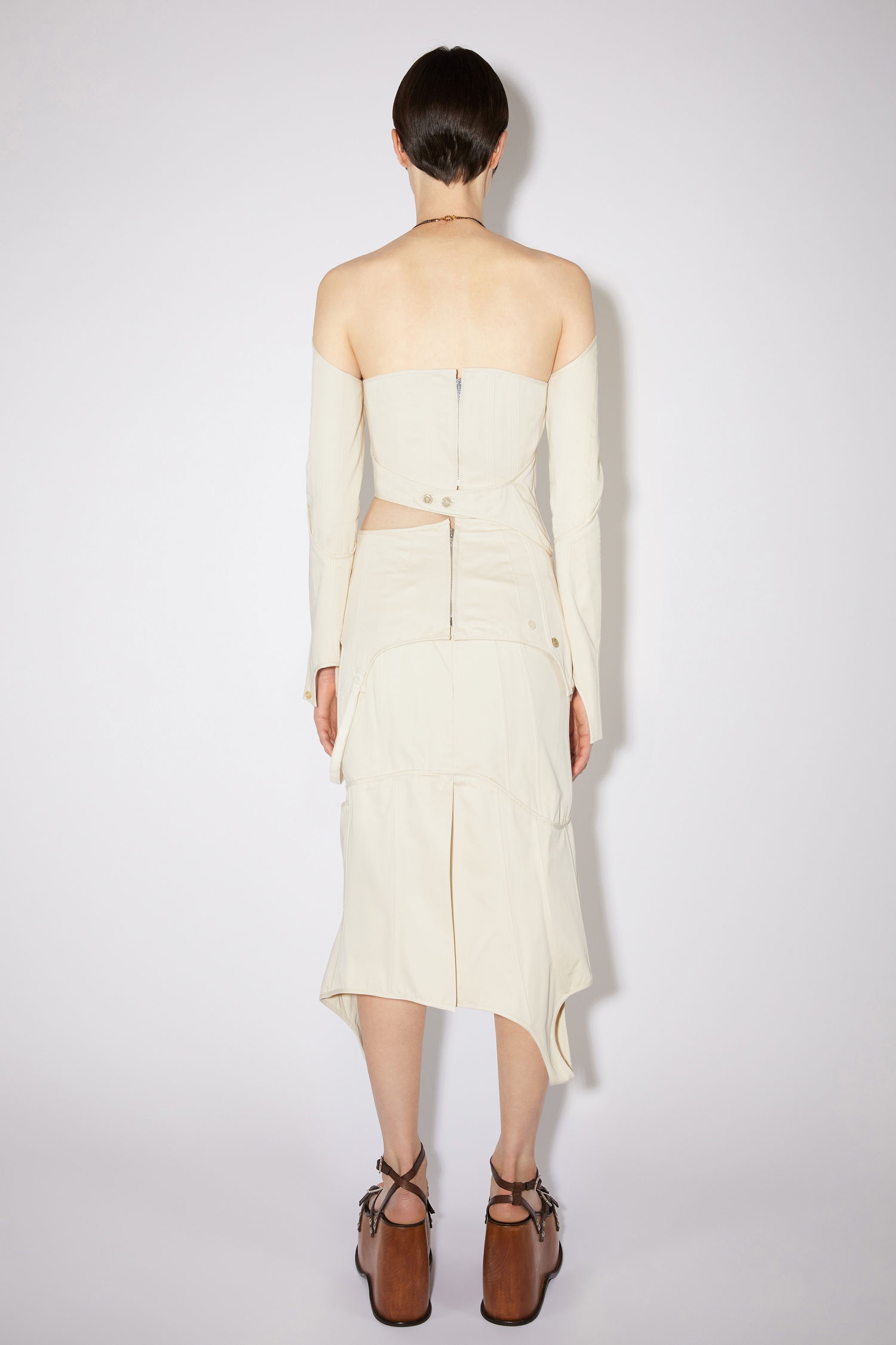 Long sleeve dress - White - 3
