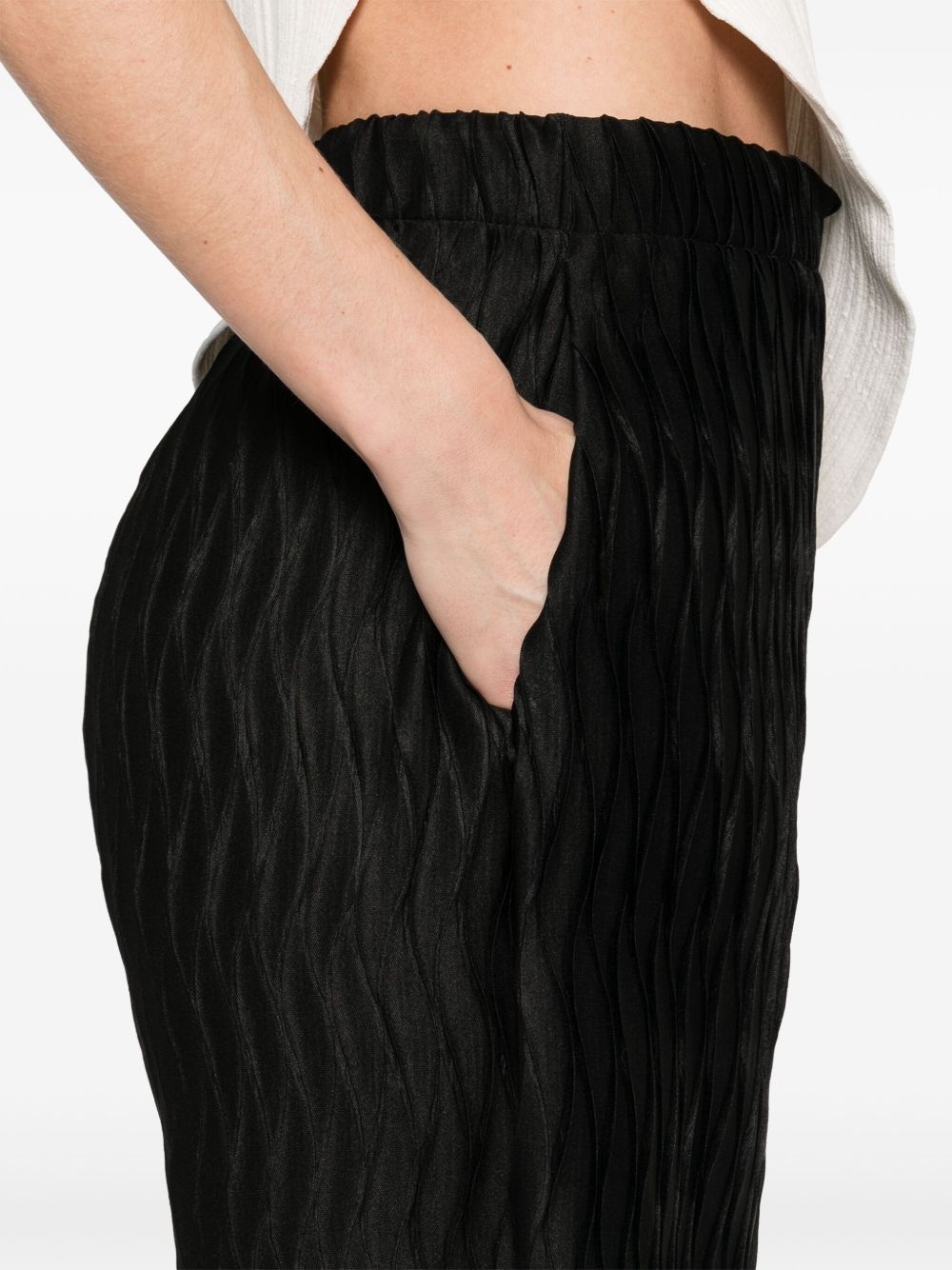 plissé tapered trousers - 5