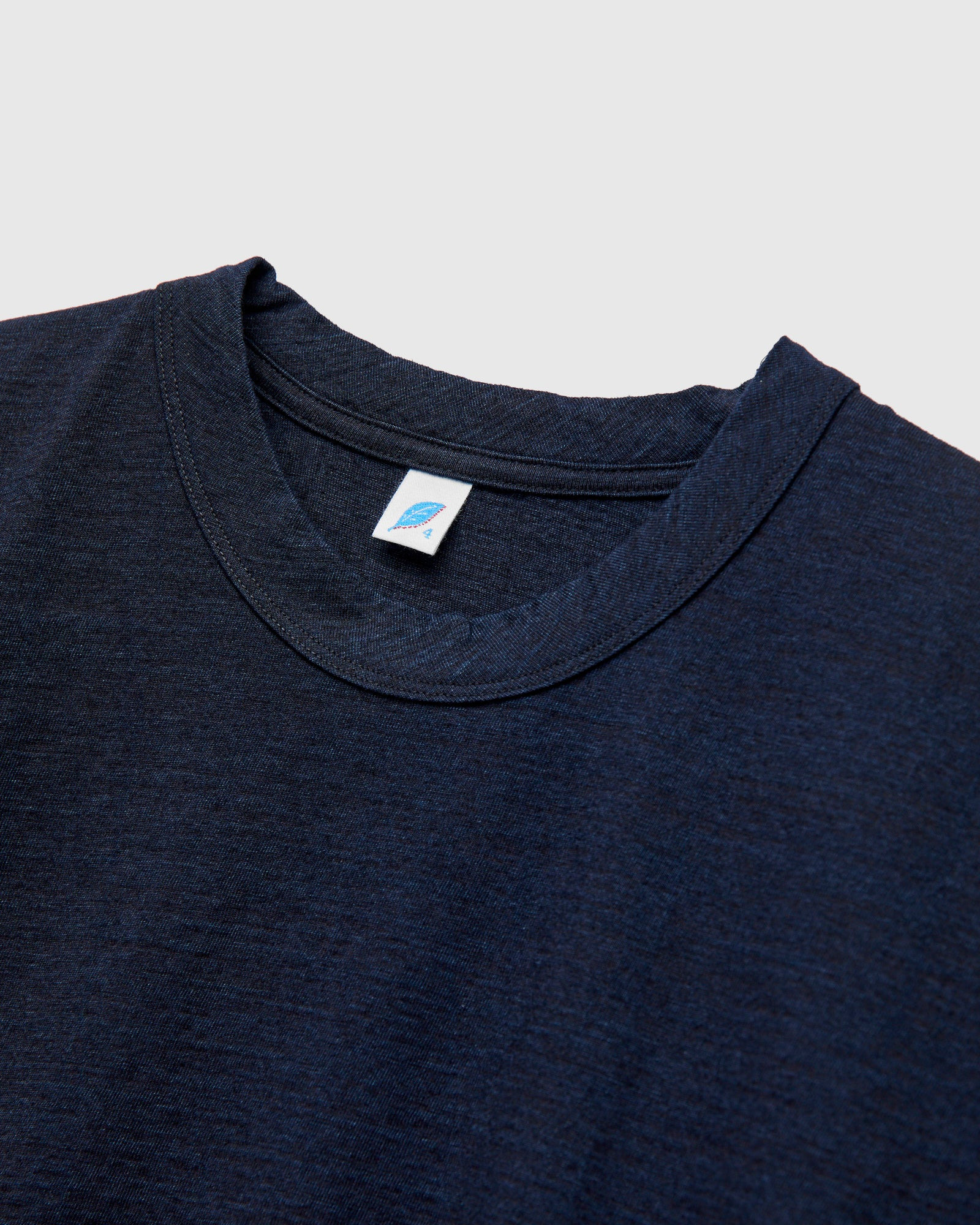 Yarn Dyed Knit T-Shirt in Deep Indigo - 3