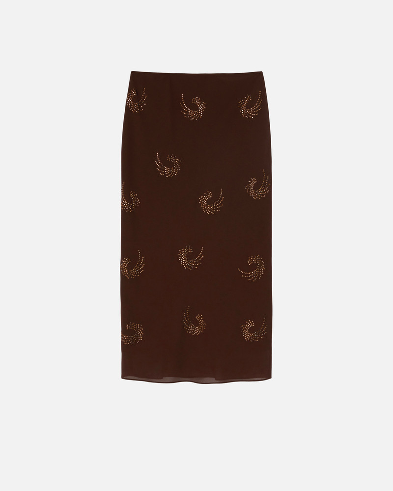 GEORGETTE SKIRT WITH RHINESTONE SWIRLS 6