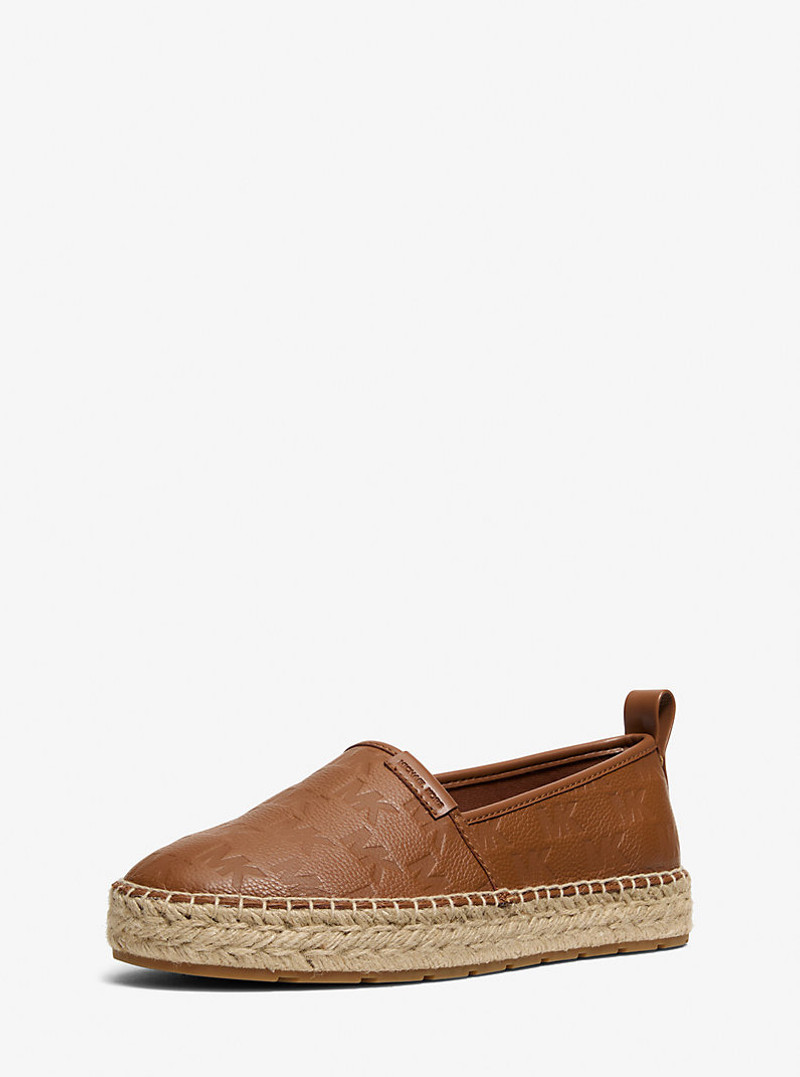 MICHAEL KORS Elias Logo Embossed Leather Espadrille outlook