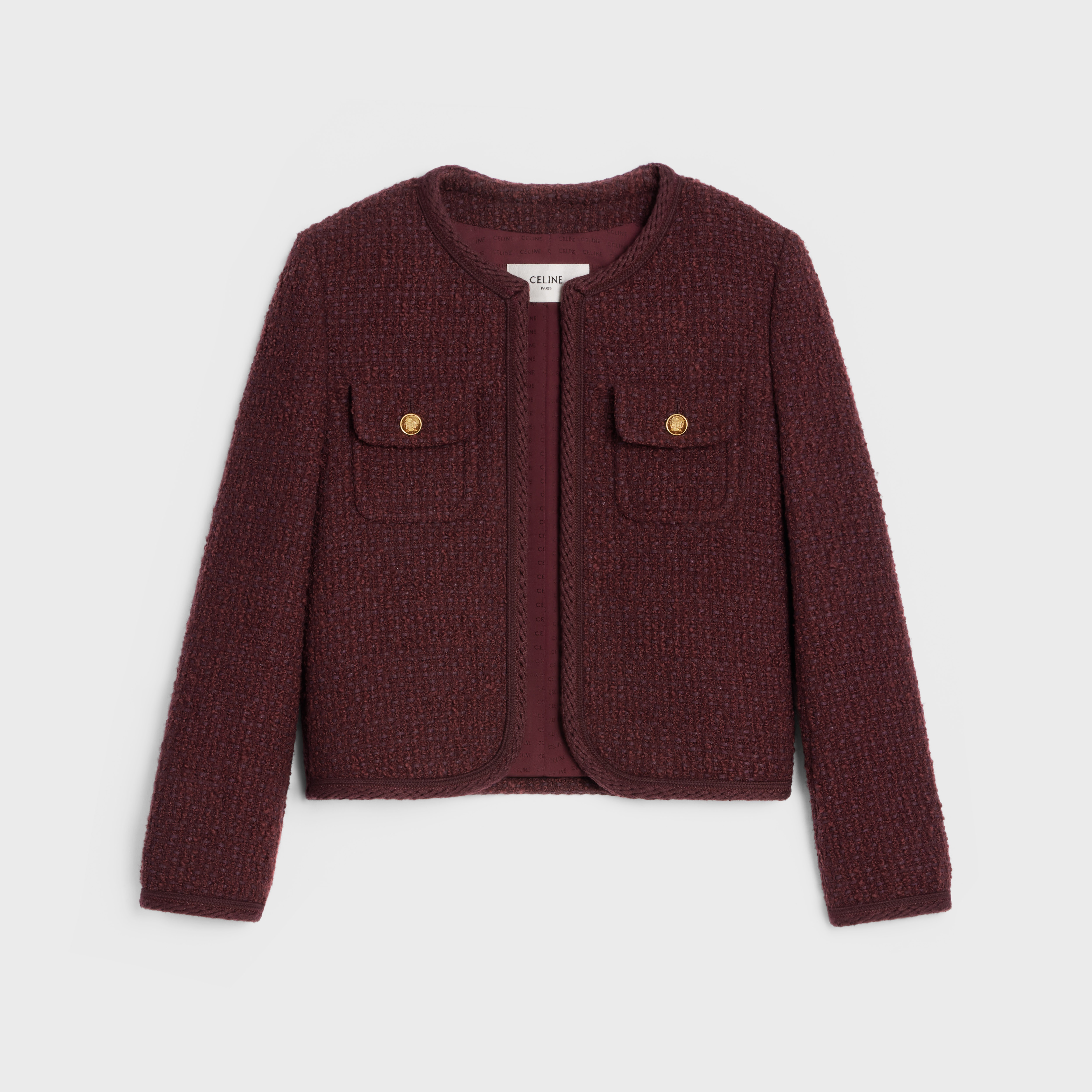 ジャケット CELINE | CHELSEA JACKET IN BOUCLE TWEED CASHMERE Ahbreena wears the Celine Chelsea Jacket in Bouclé Tweed