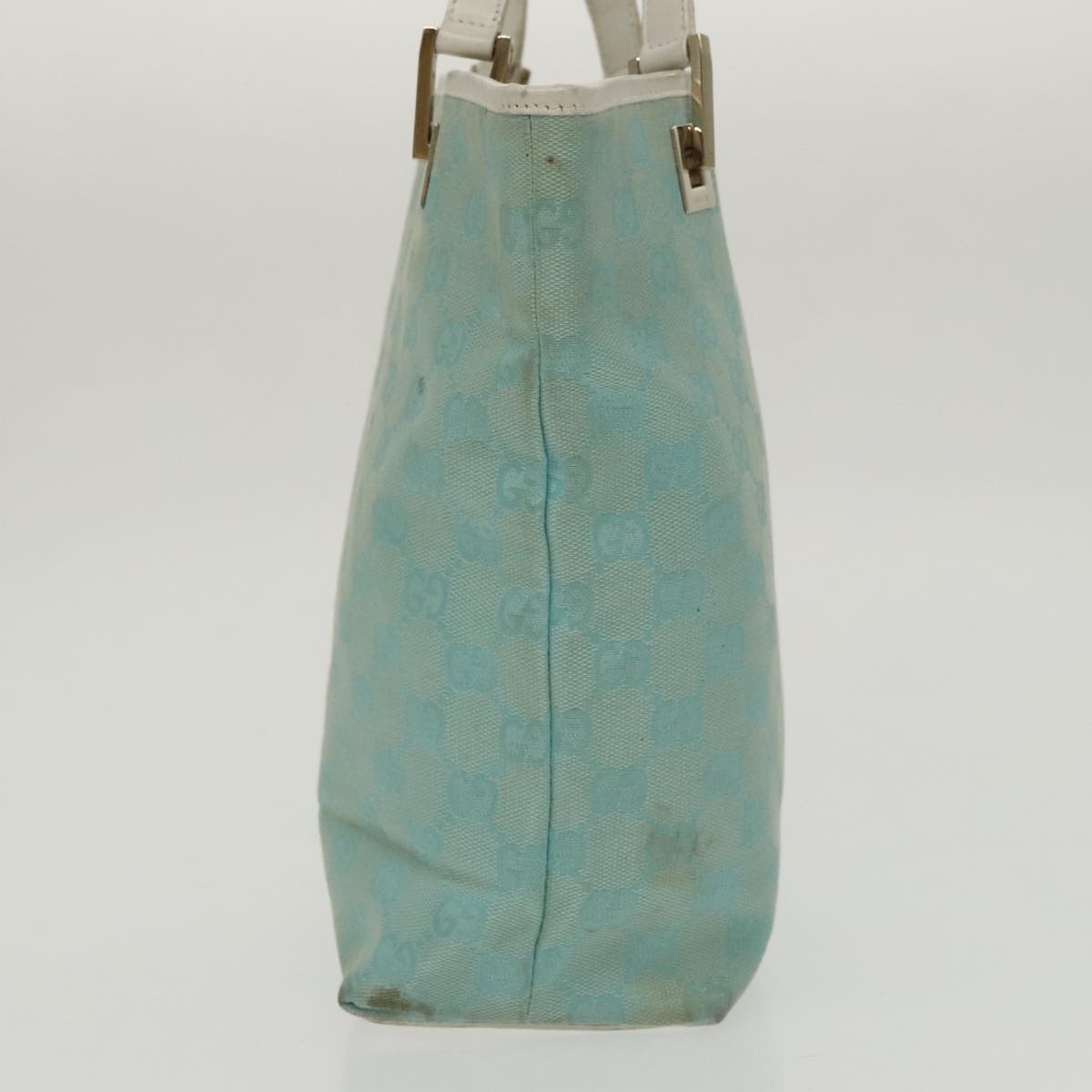 GUCCI GG Canvas Hand Bag Light Blue Gold 002 002 - 4