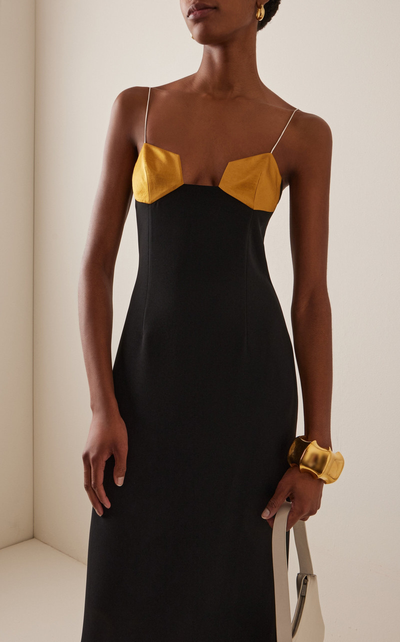 BEVZA Honeycomb Bamboo Maxi Dress black outlook