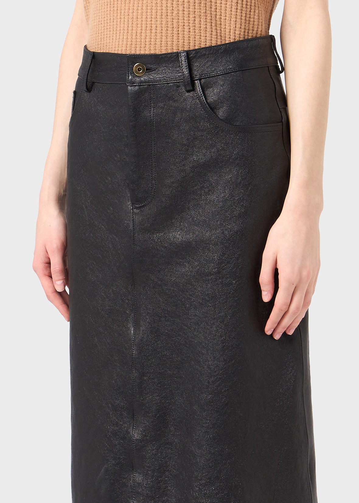 ASYMMETRIC LEATHER SKIRT - 5