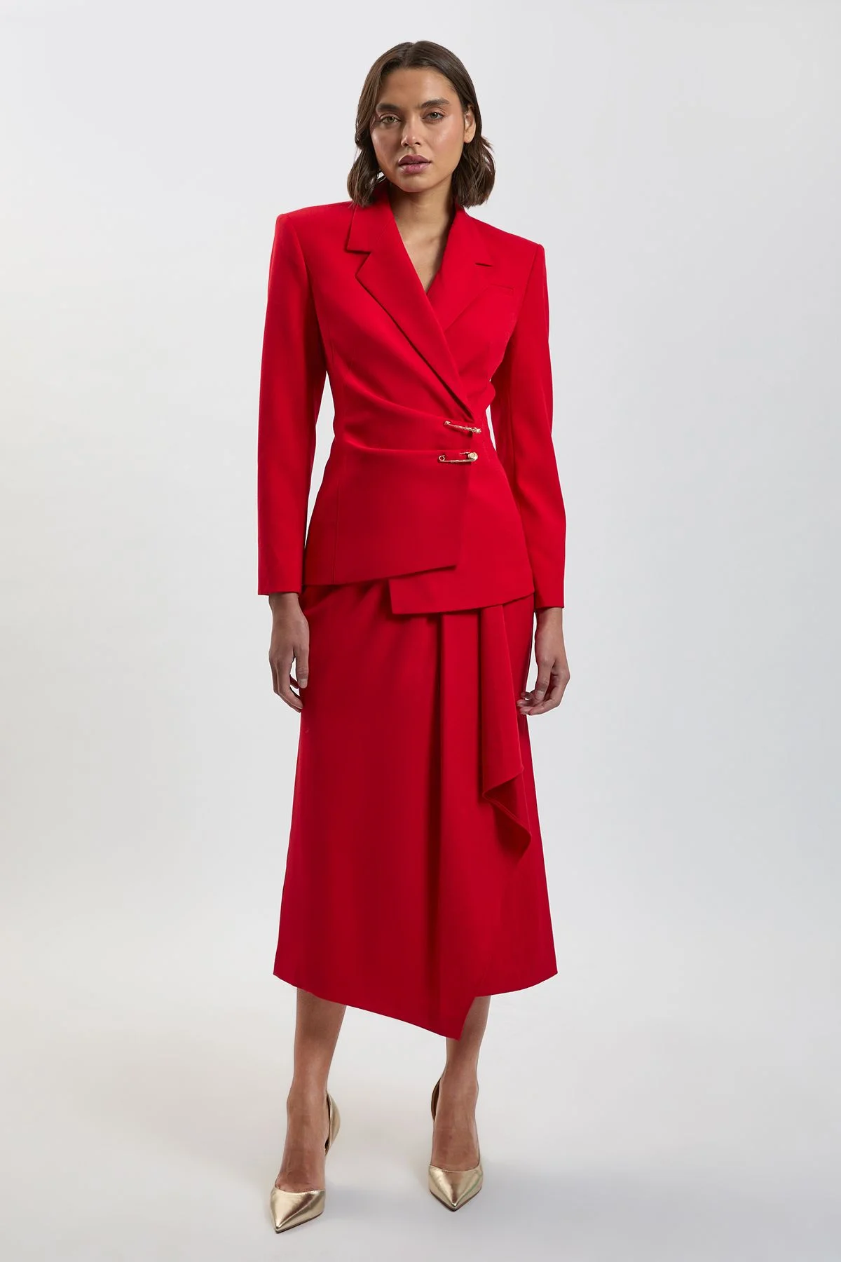 Tailored Wrap Trim Maxi Skirt - 1