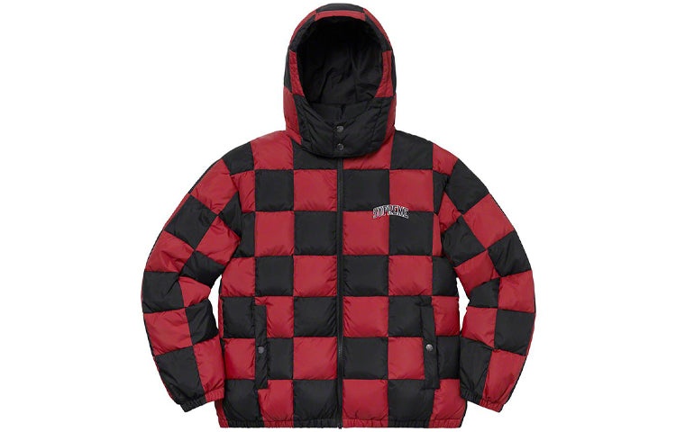 Supreme FW19 Week 17 Checkerboard Puffy Jacket 'Red' SUP-FW19-10891 - 3