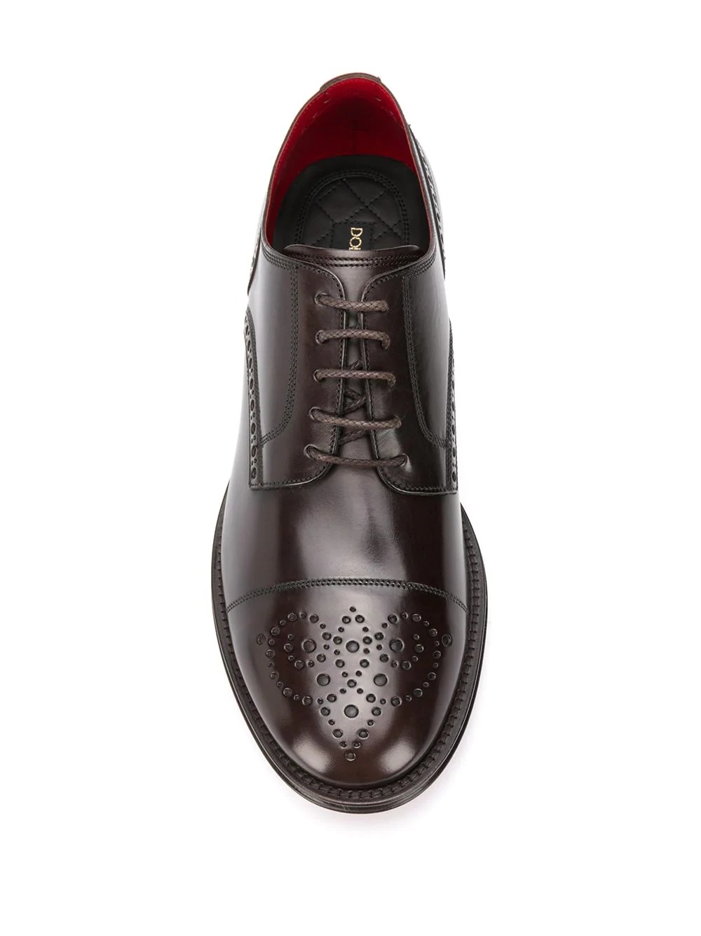 decorative perforations derby shoes - 4