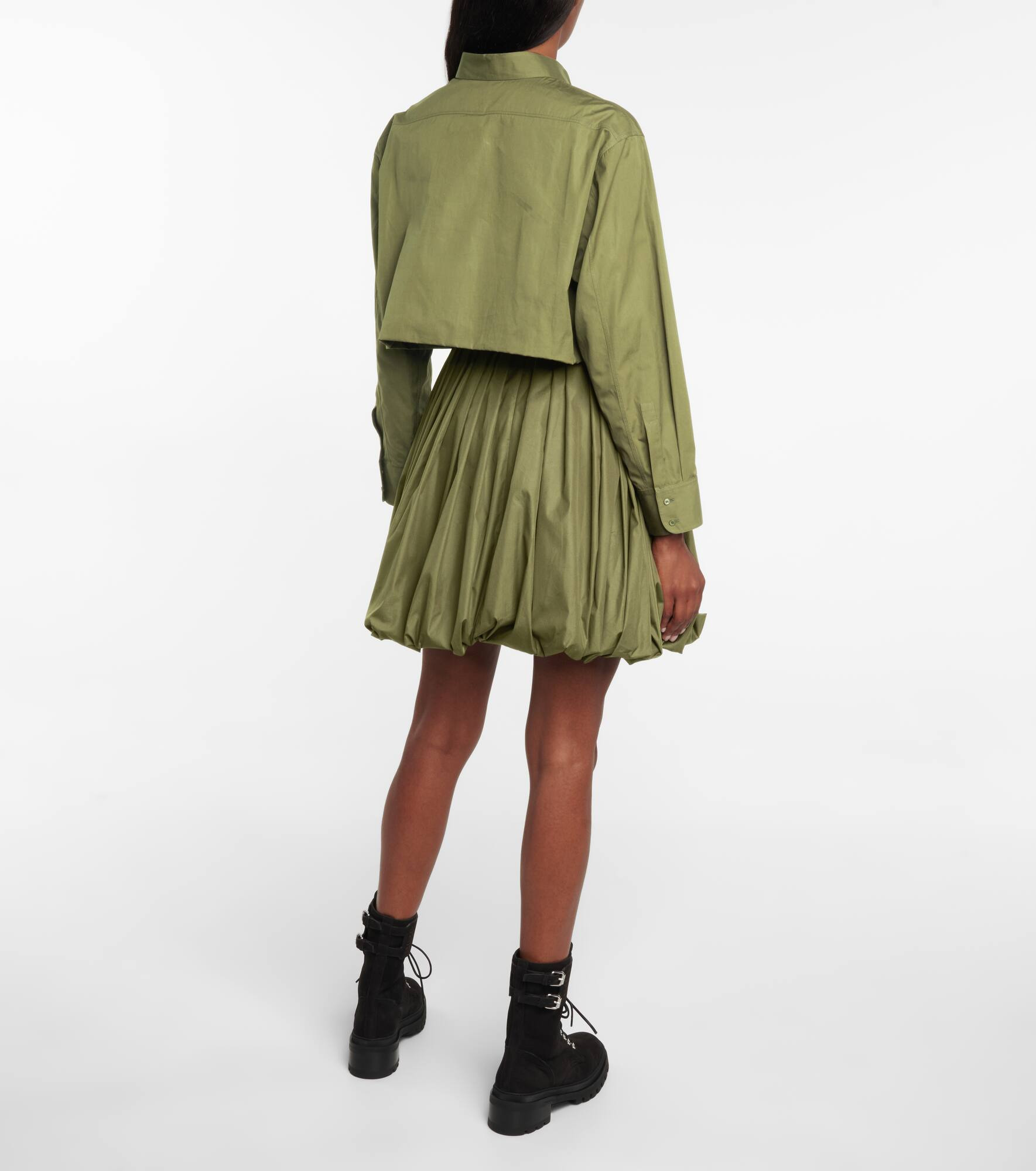 Cotton-blend poplin miniskirt - 3
