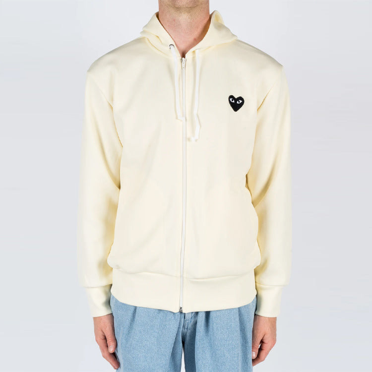 CCOMME des GARCONS PLAY Zip Hoodie Big Black Heart 'Beige' AZ-T254-051-3 - 3