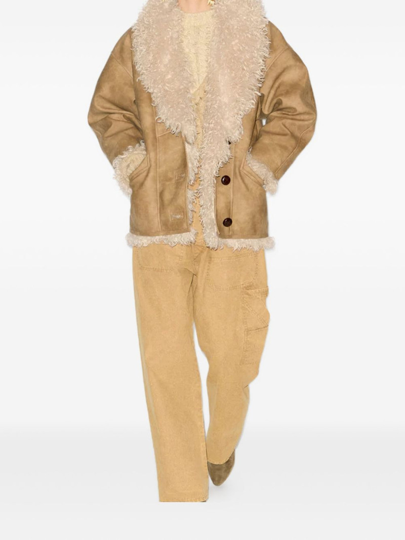 Isabel Marant Clea faux-shearling collar coat outlook