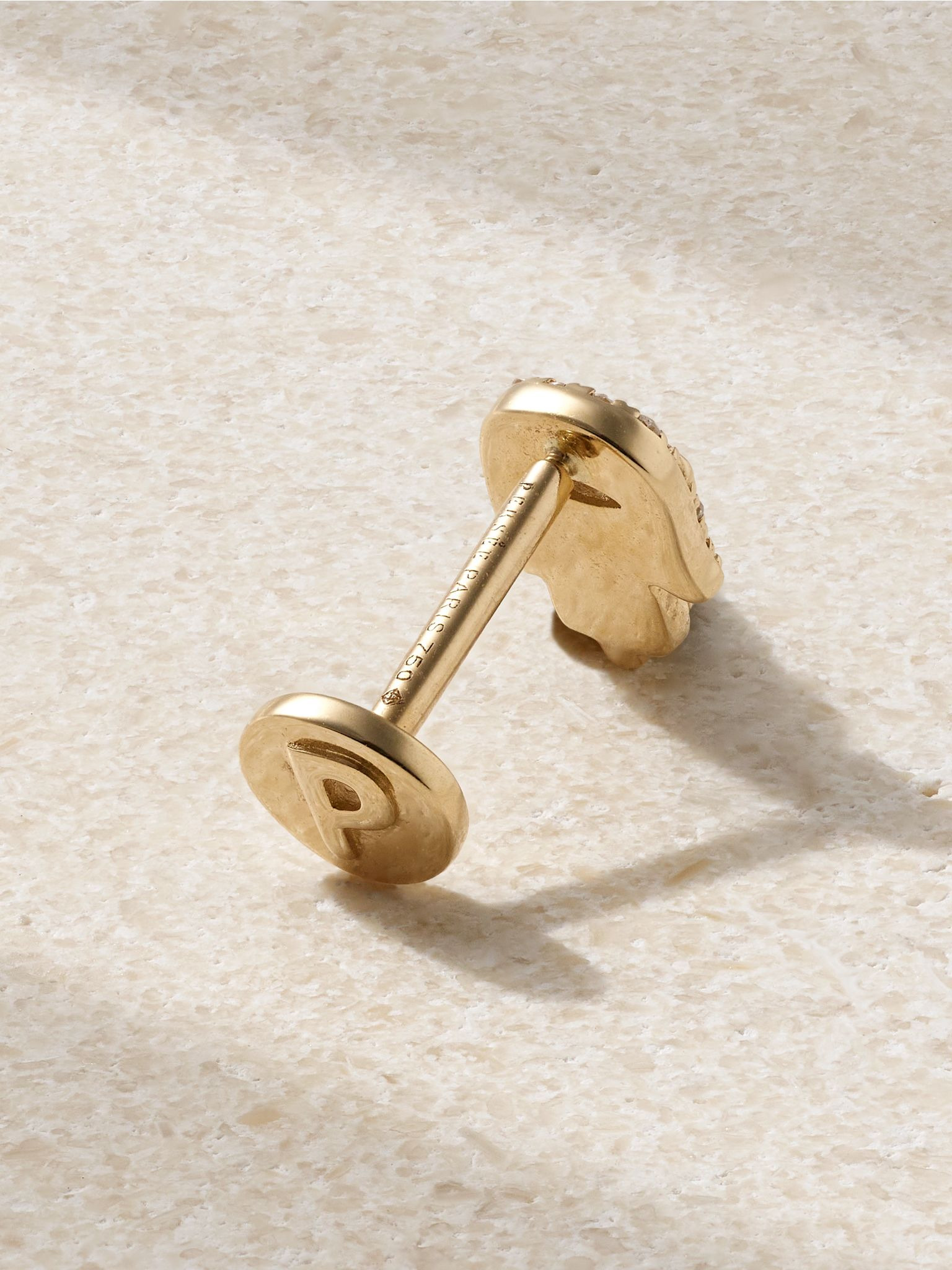 Hand of Fatima 18-karat gold diamond single earring Gold - 3
