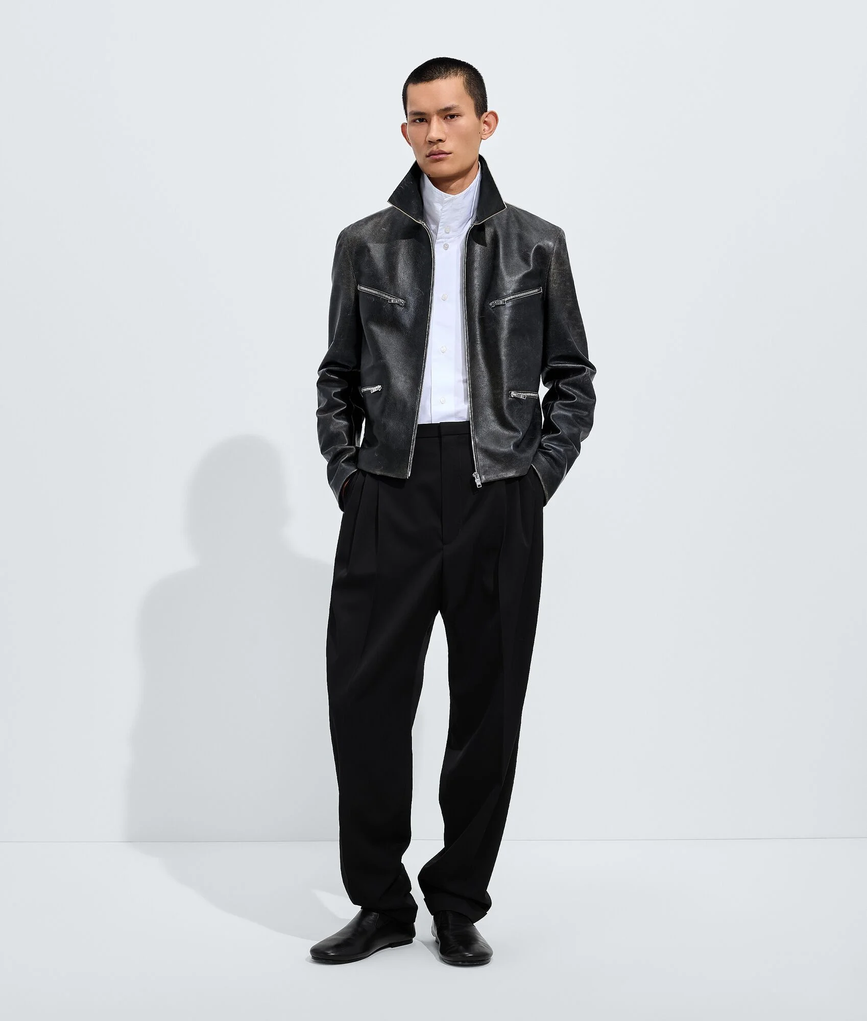 Weathered Leather Jacket - 1