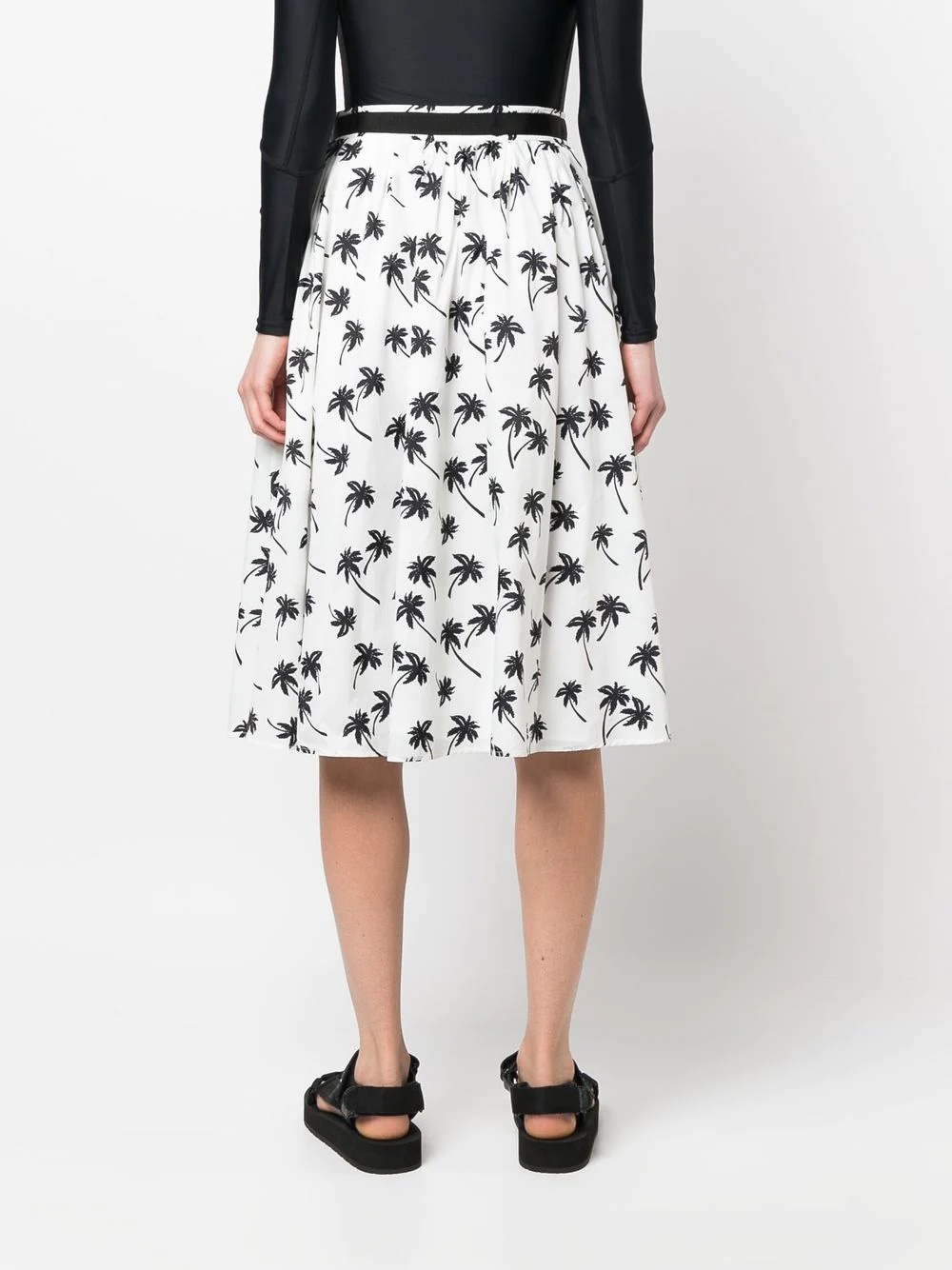 palm tree-print midi skirt - 4