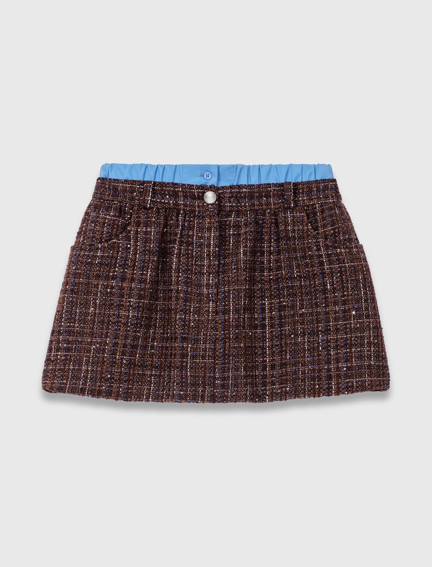 Tweed shorts with elasticated waistband - 1