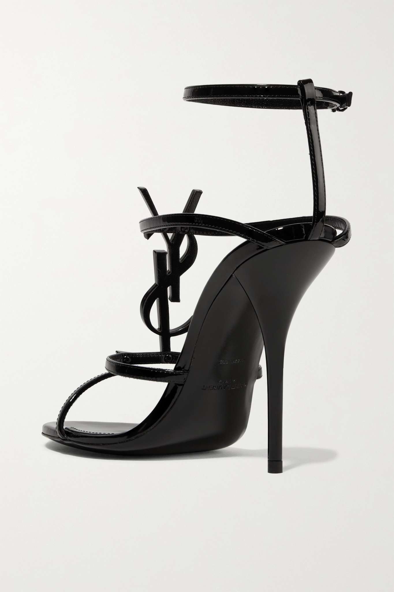 Cassandra logo-embellished patent-leather sandals - 3