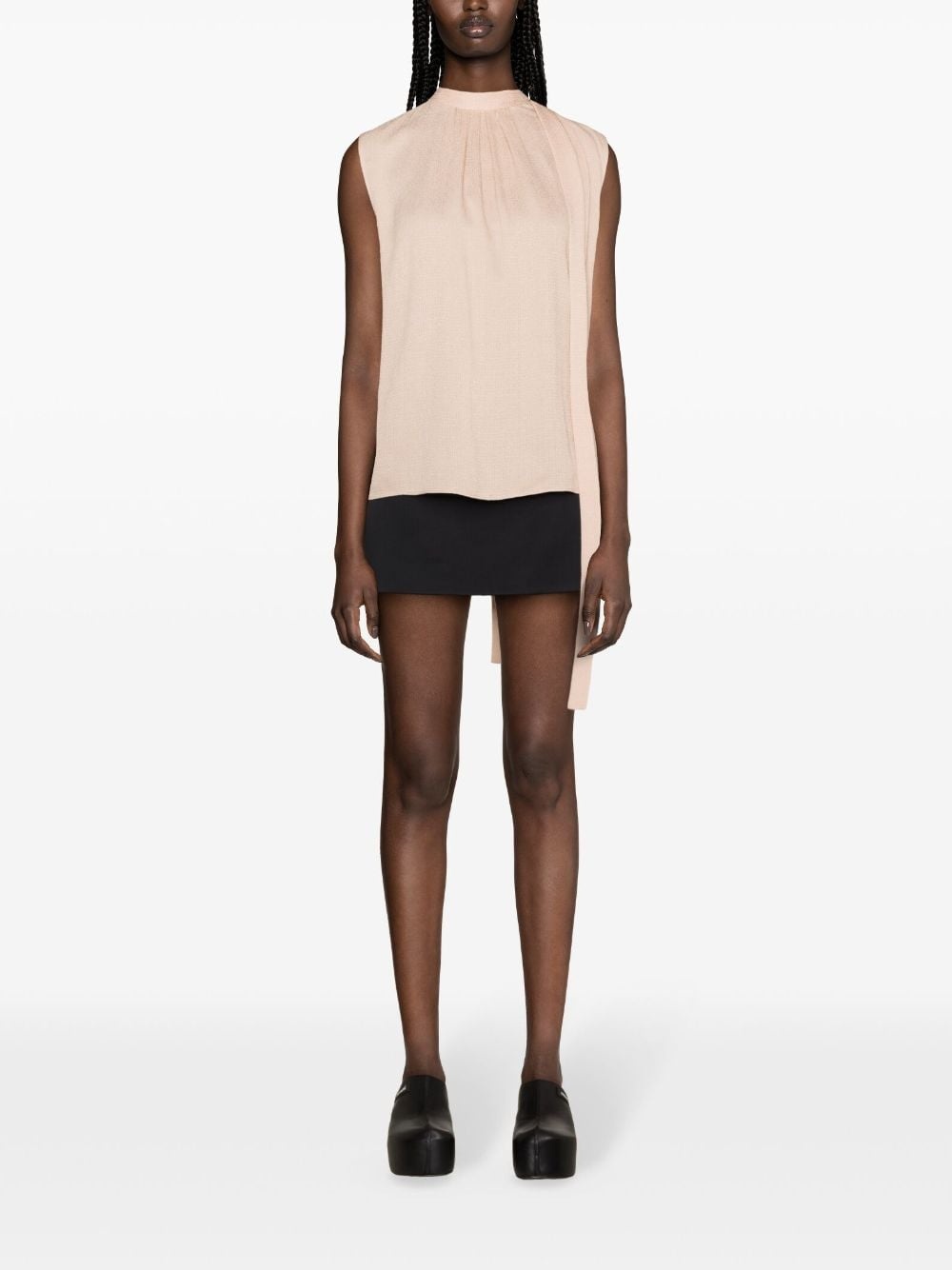 mock-neck silk blouse - 2