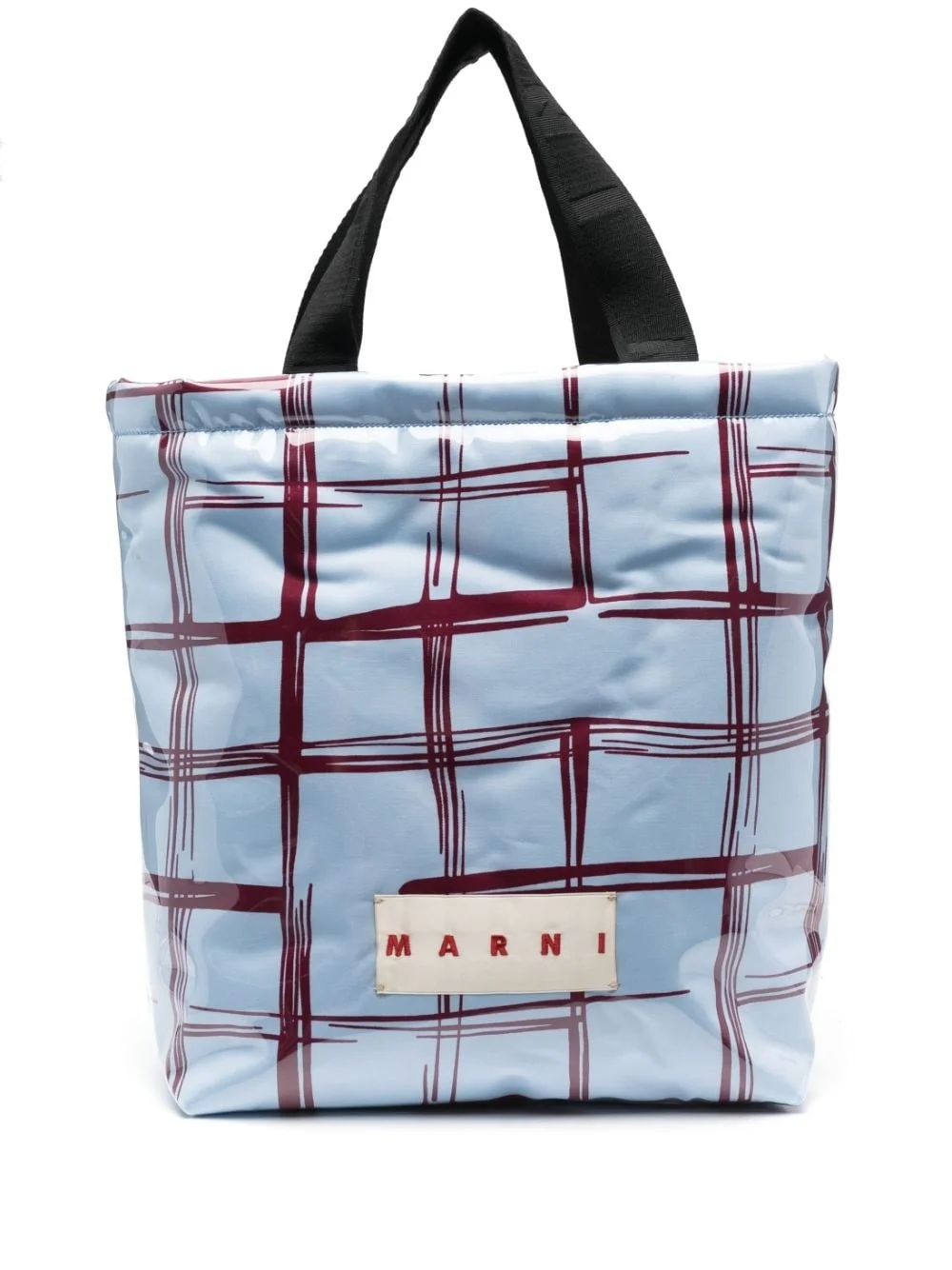 checked padded-design tote bag - 1