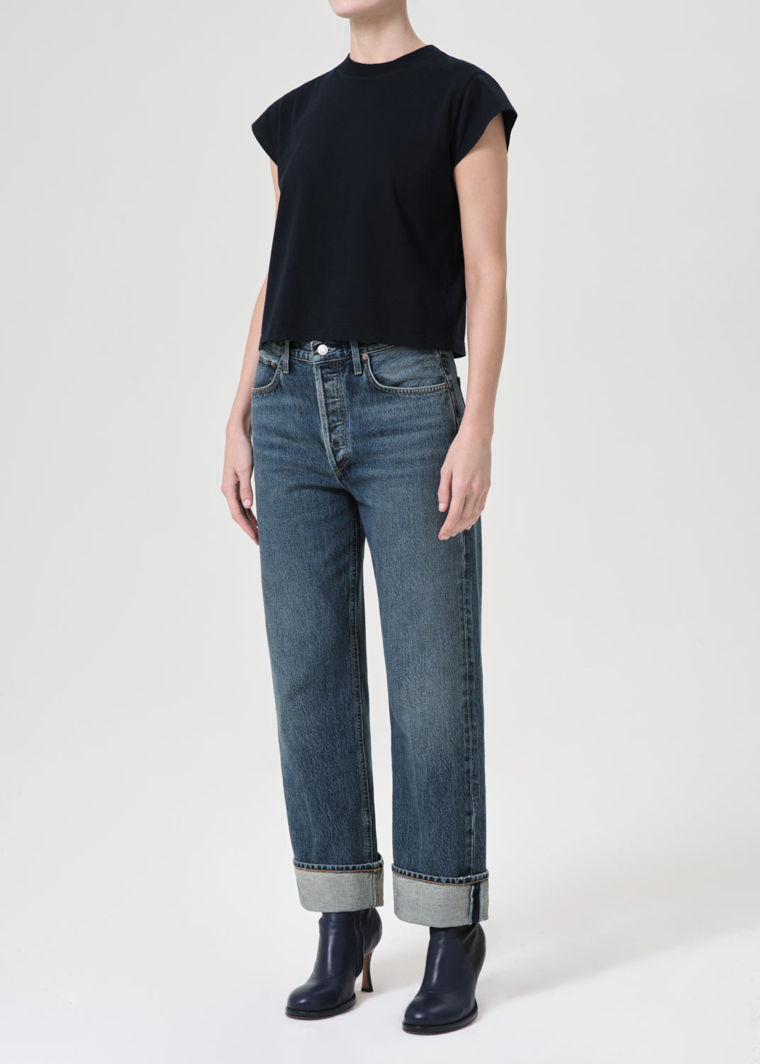 BRYCE CAP SLEEVE TEE IN STORM - 5