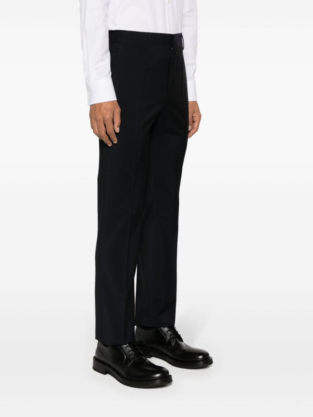 tailored wool-blend tapered trousers - 3