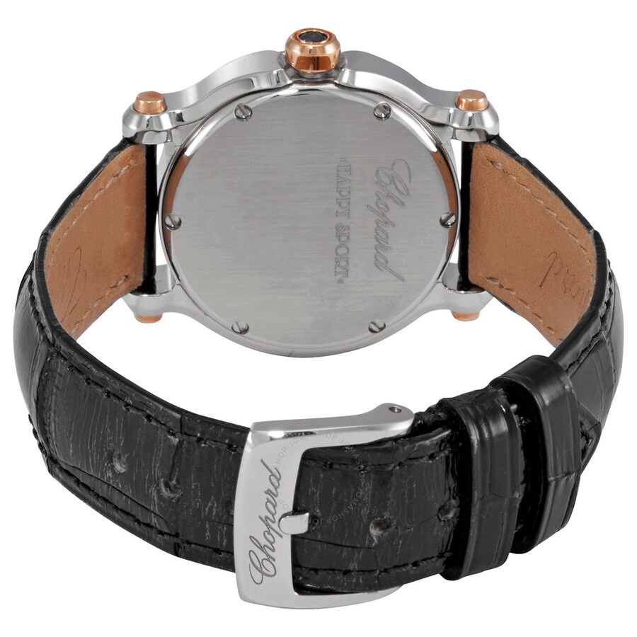 Chopard Happy Sport II Round Diamond White Dial 18 kt Rose Gold Ladies Watch - 3