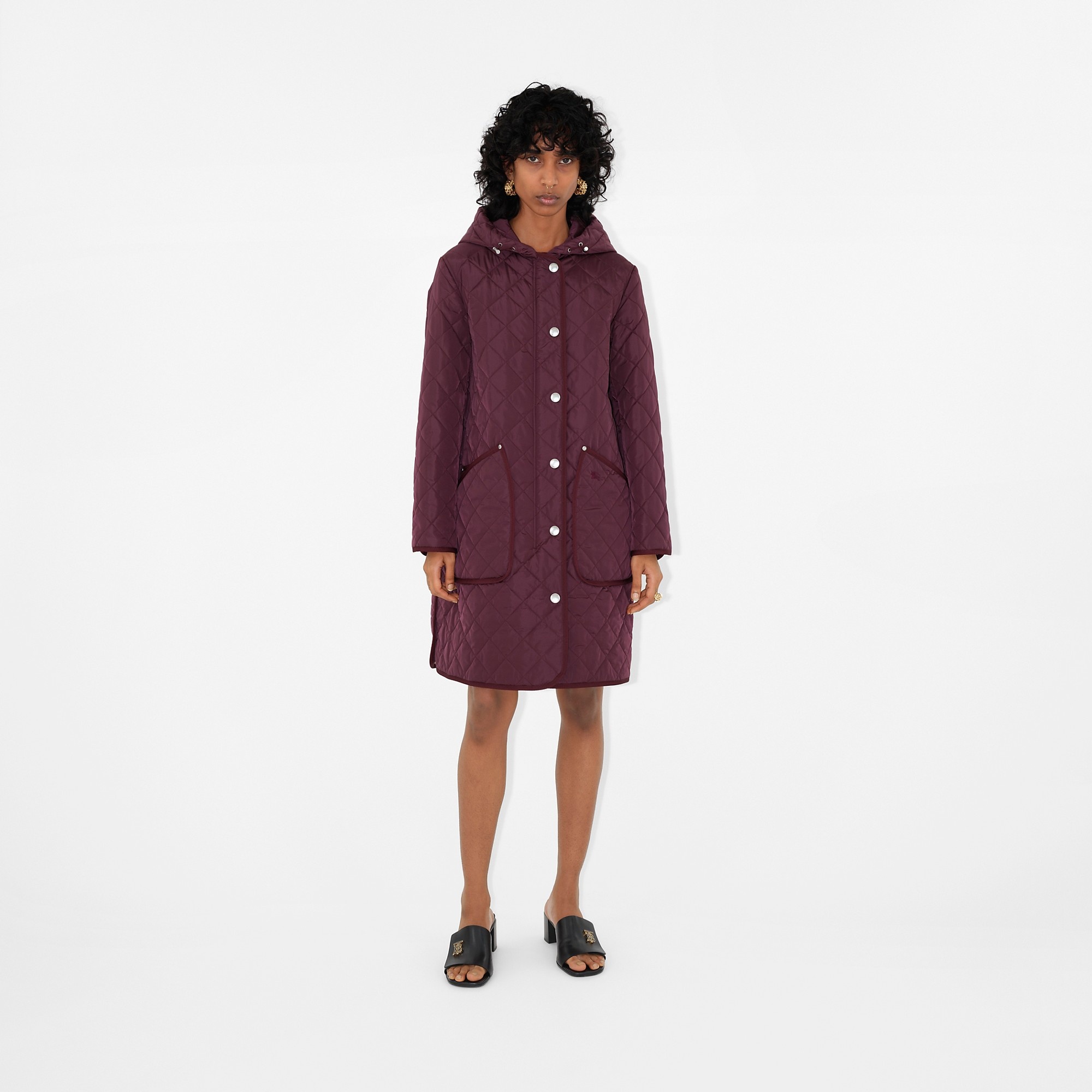 Quilted Nylon Hooded Coat - 2