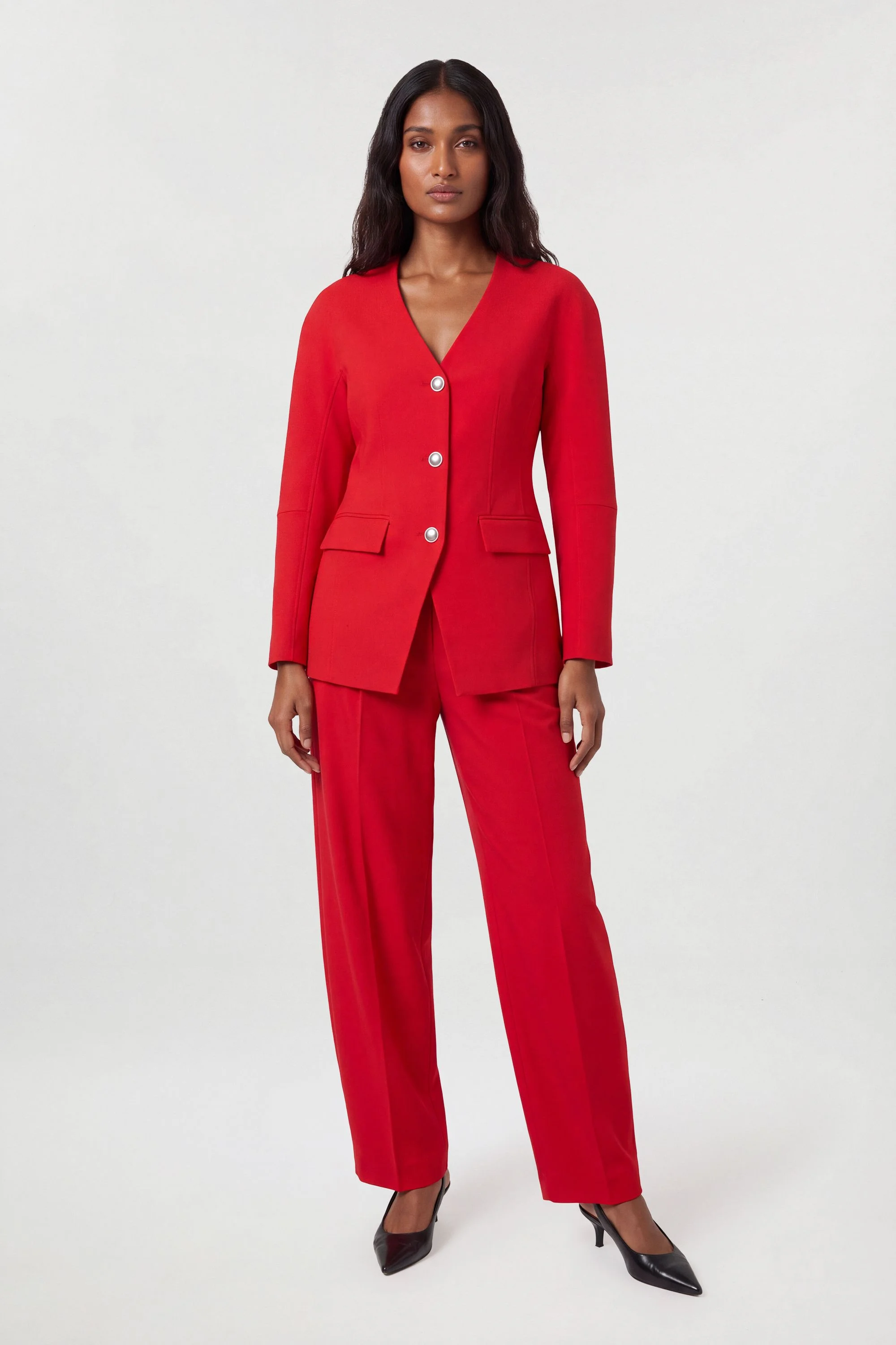 Polished Compact Rounded Tailored Blazer - 1