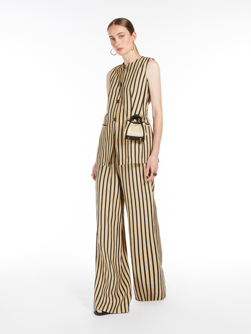 Max Mara RODEO Striped linen and cotton waistcoat outlook