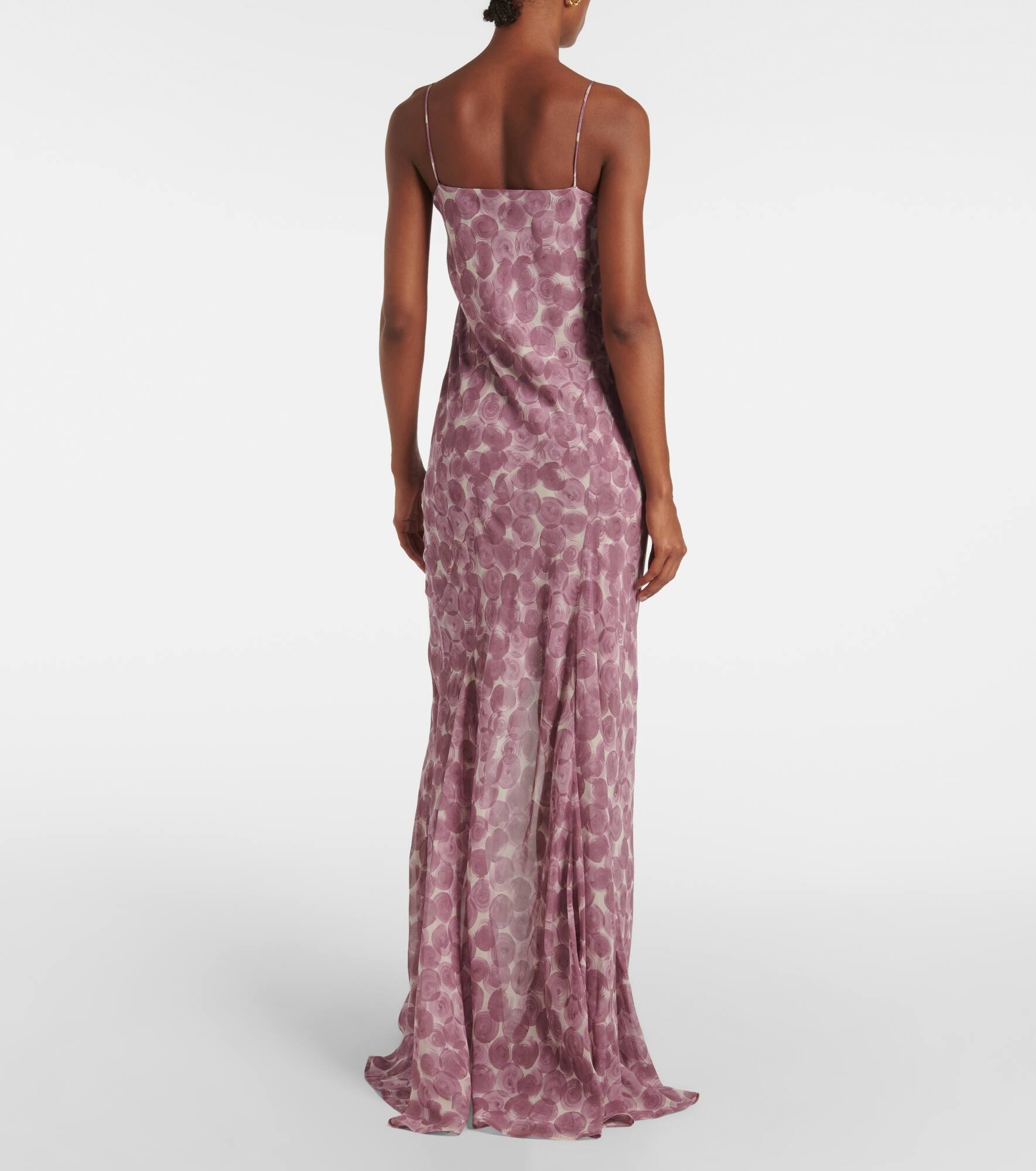Printed silk chiffon slip dress - 3