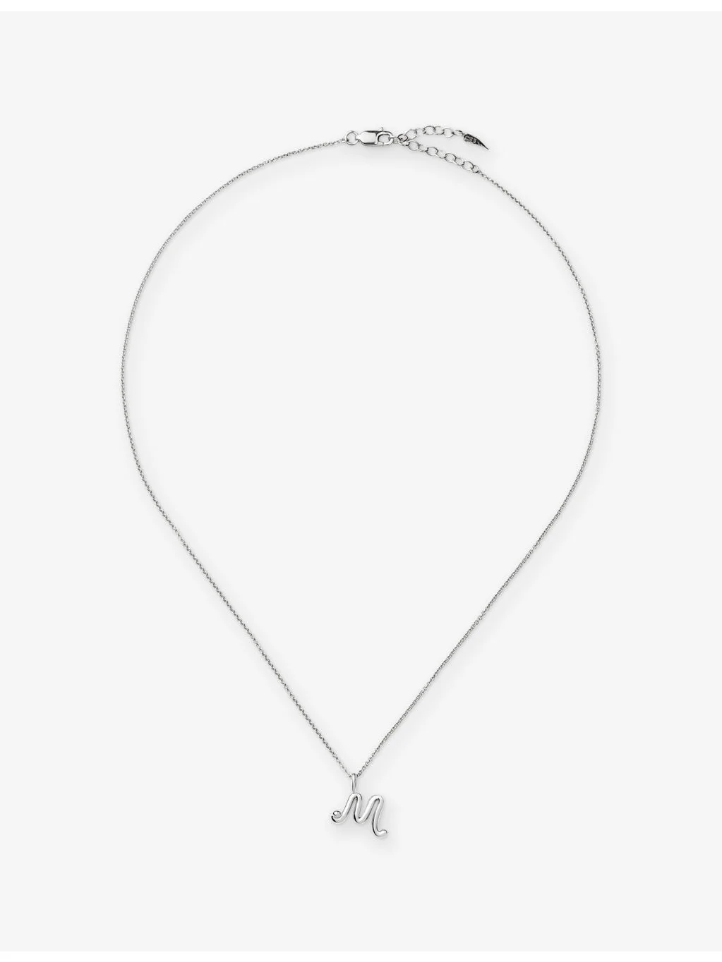 Curly Molten Mini Initial M Silver-Plated Sterling-Silver Necklace - 1