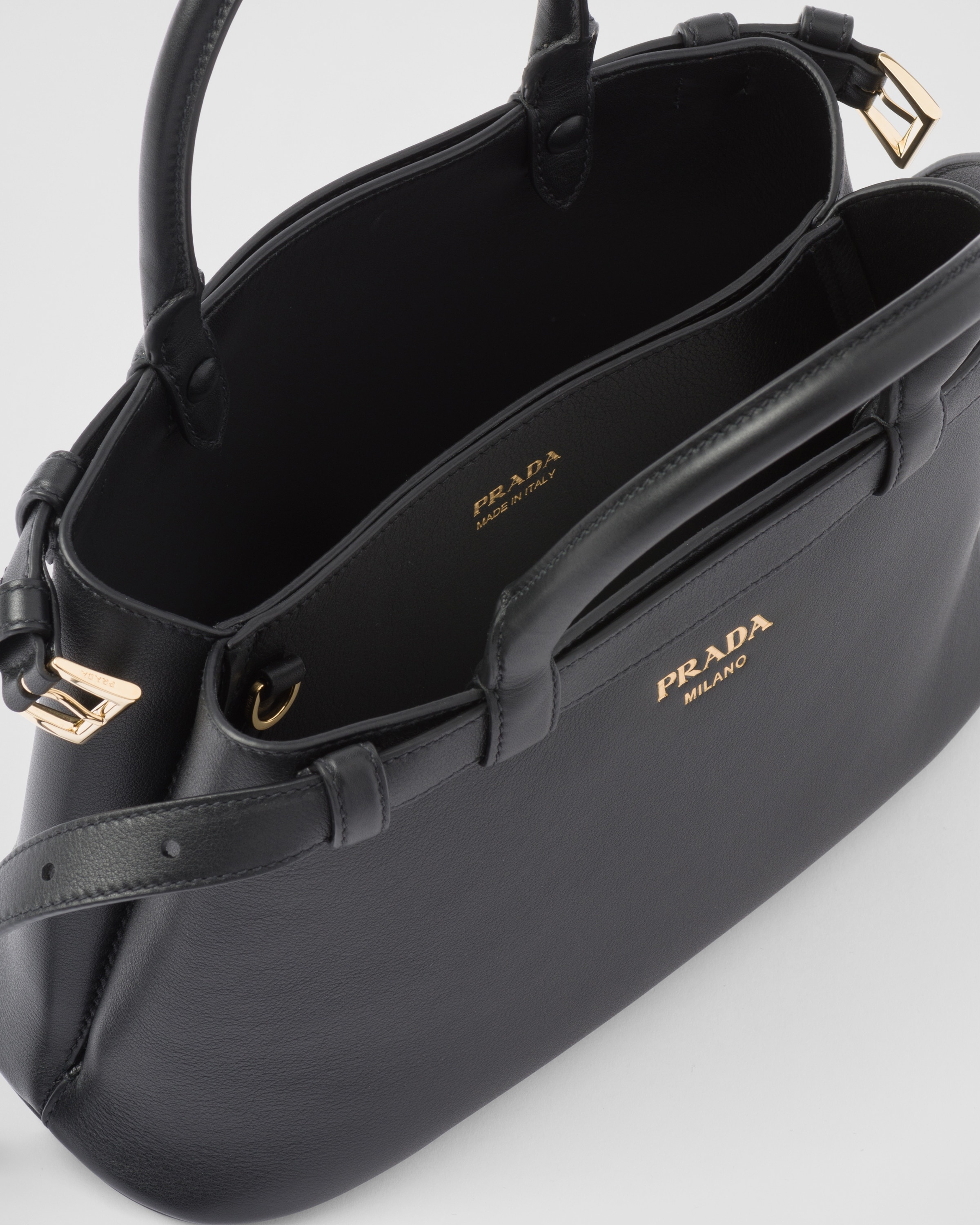 Prada Buckle small leather handbag with double belt - 4