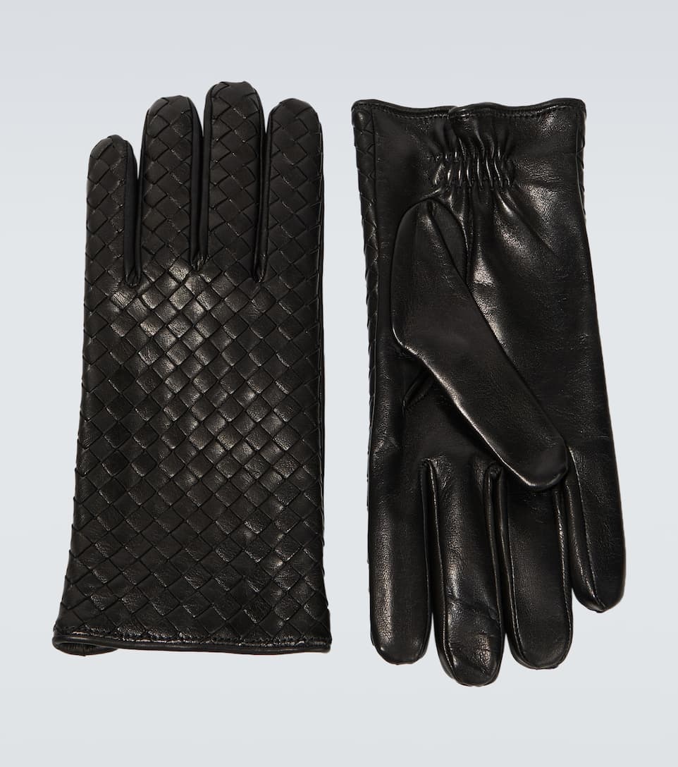 Intrecciato leather gloves - 1