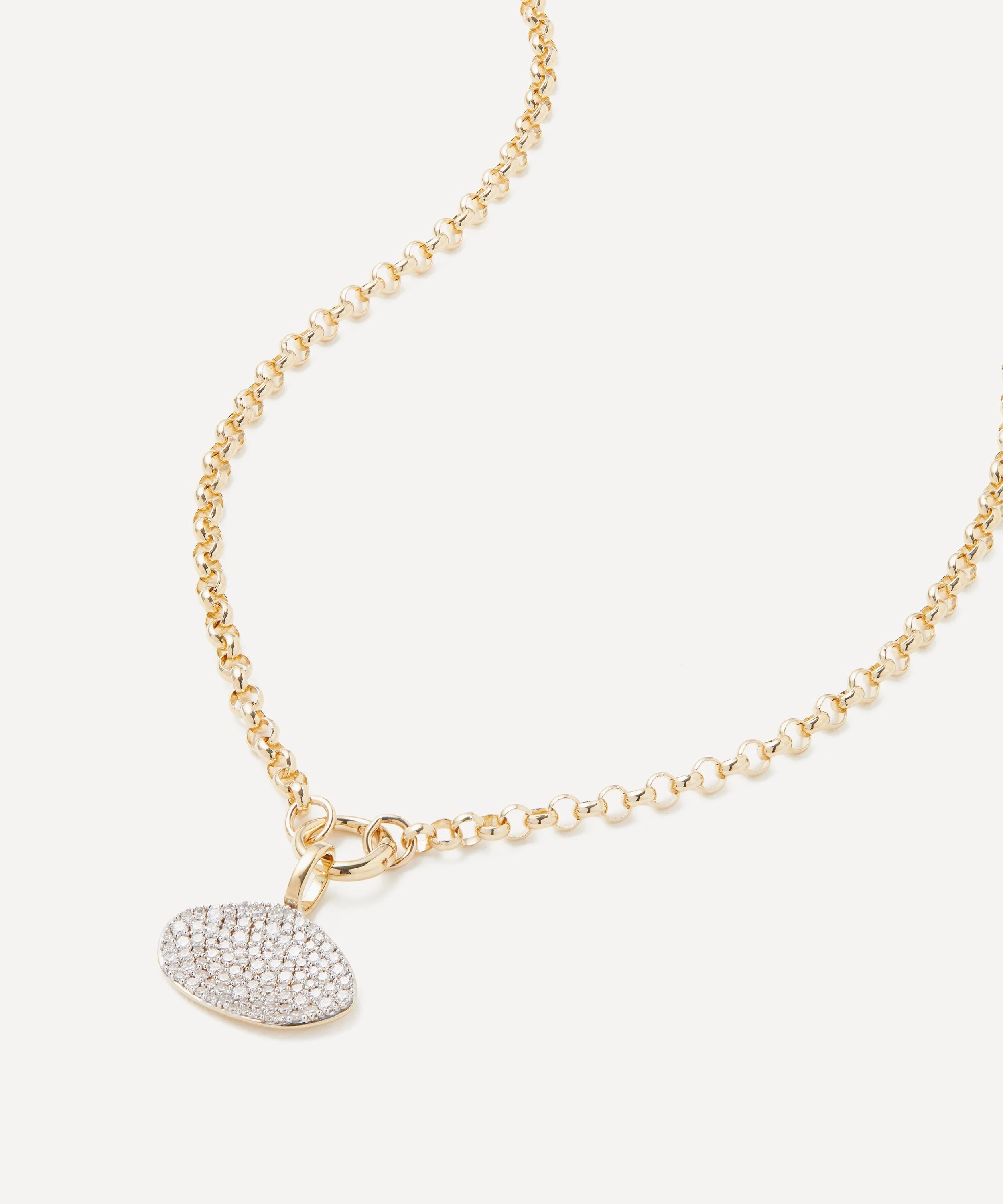 14ct Gold Heavy Diamond Cluster Collector Pendant Necklace - 1