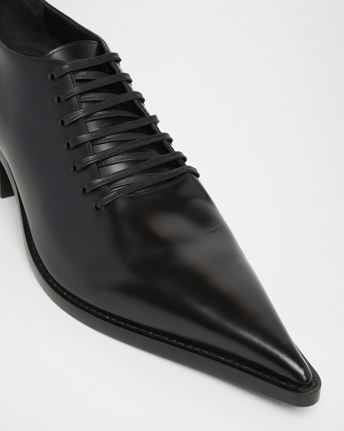 Men's Leather Pointed-Toe Derby Shoes - 6