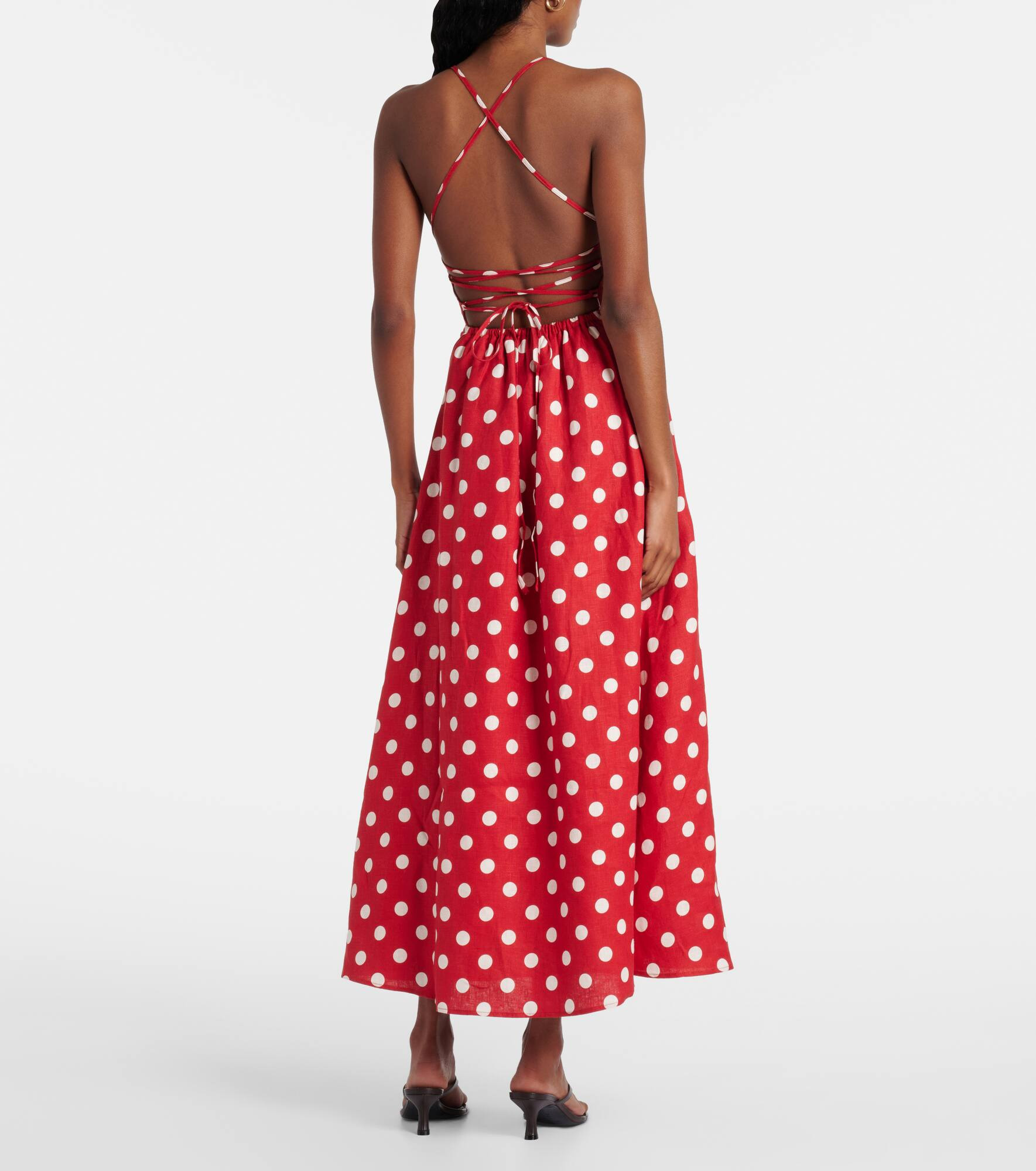 Lori polka-dot linen maxi dress - 3