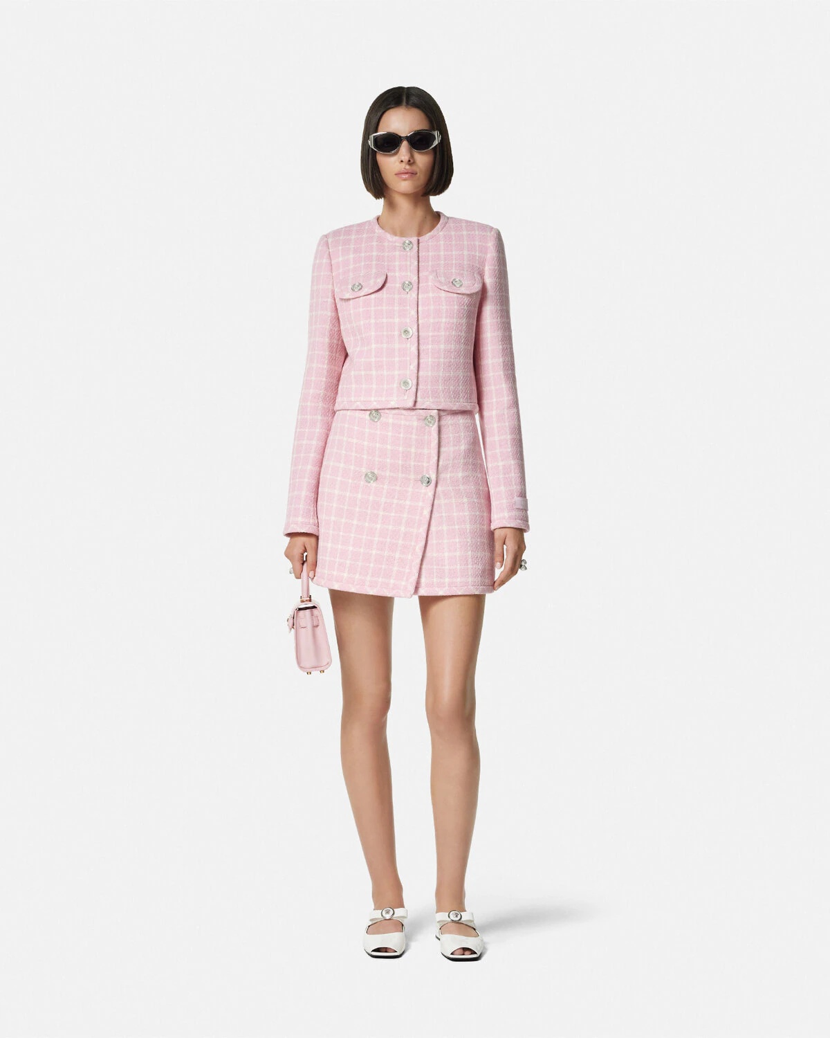 Contrasto Tweed Wrap Mini Skirt - 2