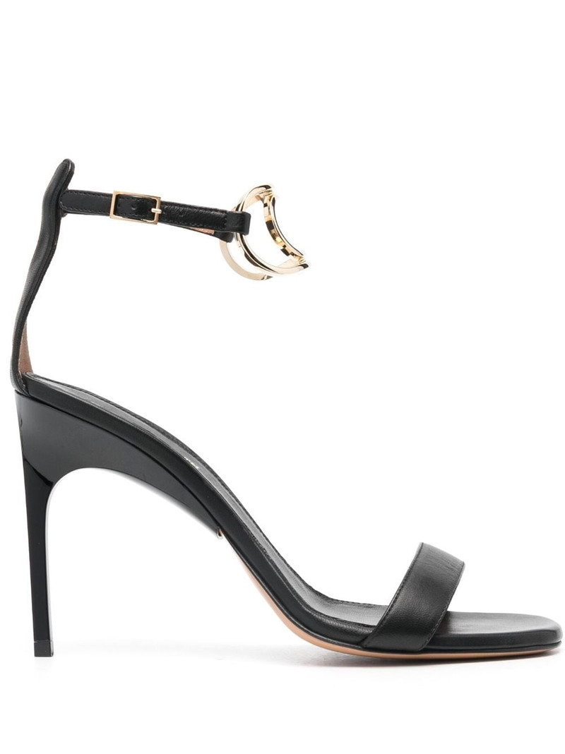 Pop Paperclip 105mm leather sandals 1