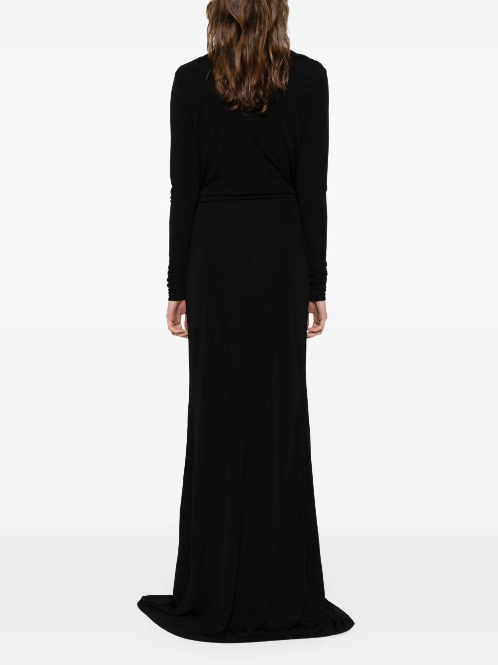 draped jersey maxi dress - 4