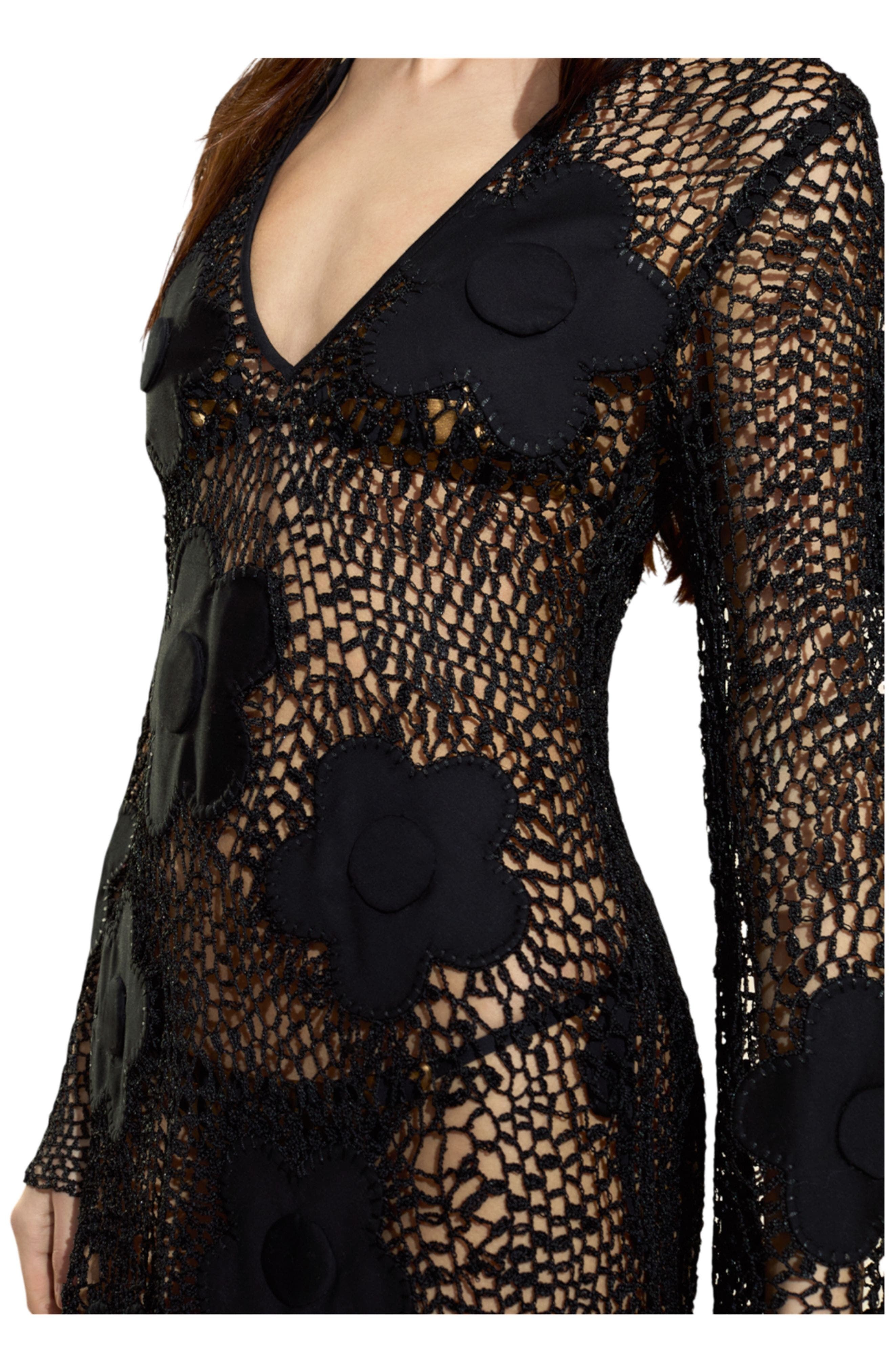 Cynthia Rowley Ibiza Crochet Cover Up in Black at Nordstrom - 3