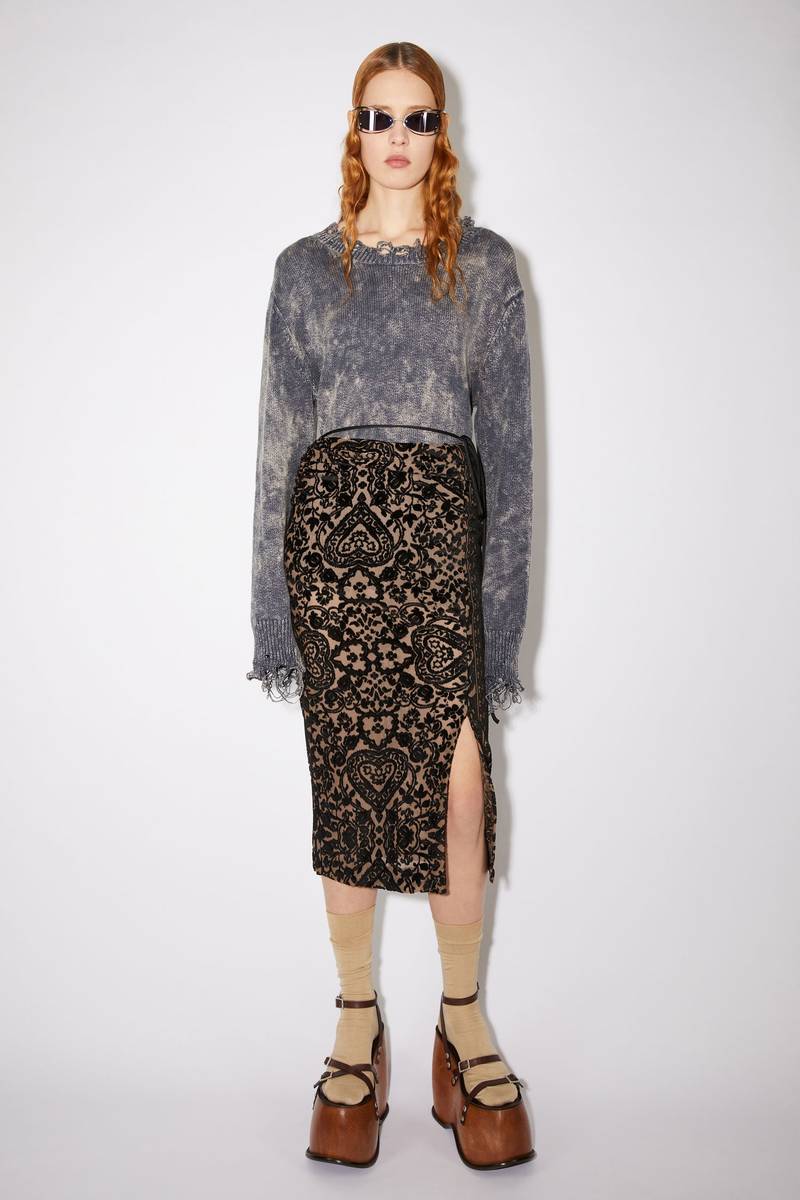 Acne Studios Jacquard skirt - Black/mink brown outlook
