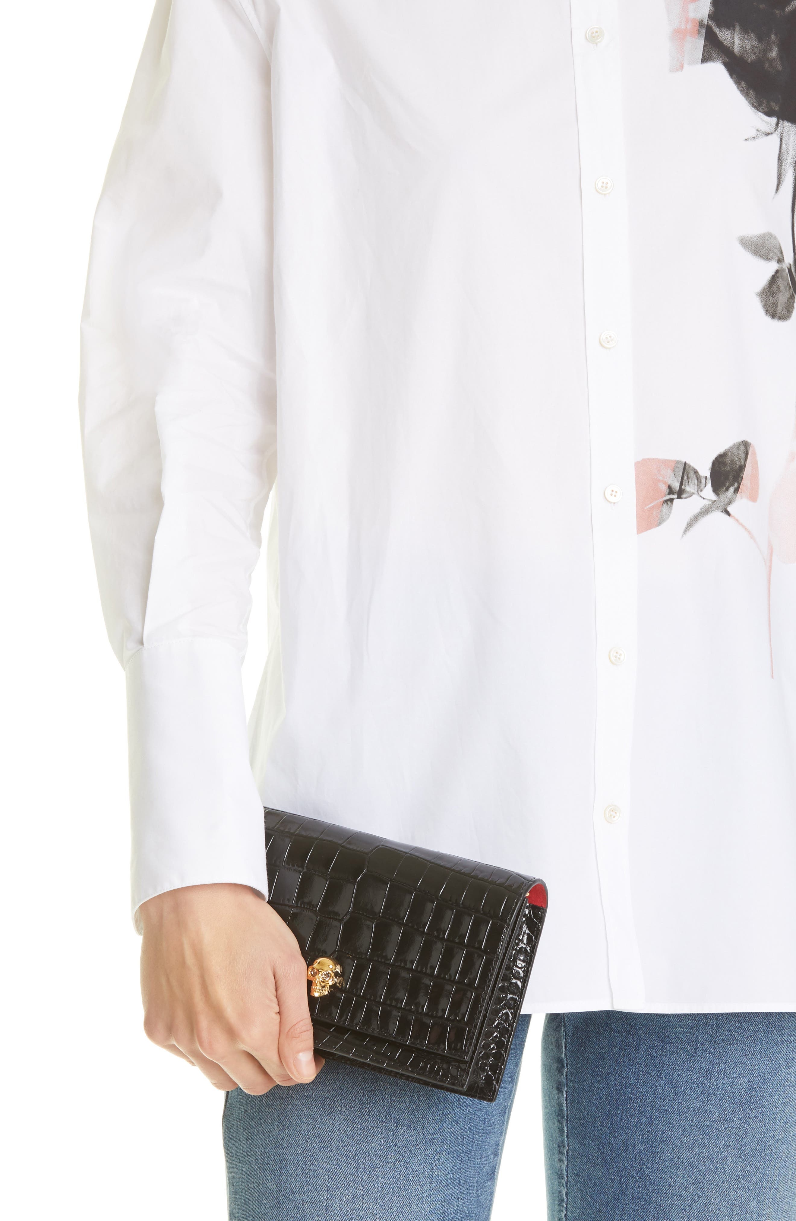 Mini Skull Croc Embossed Leather Bag - 3